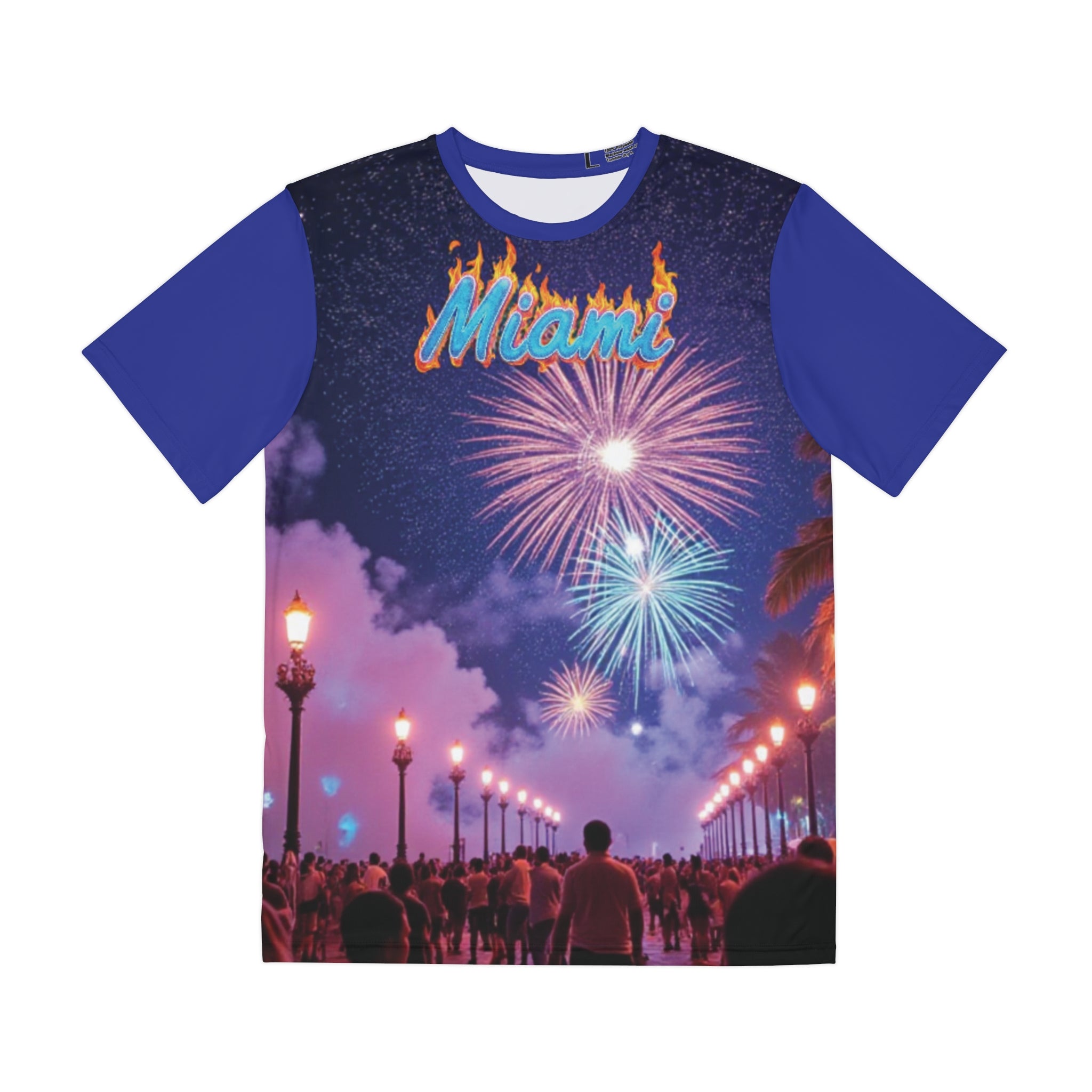 Miami Fireworks All-Over Print Tee — City Nights Beach Vibes