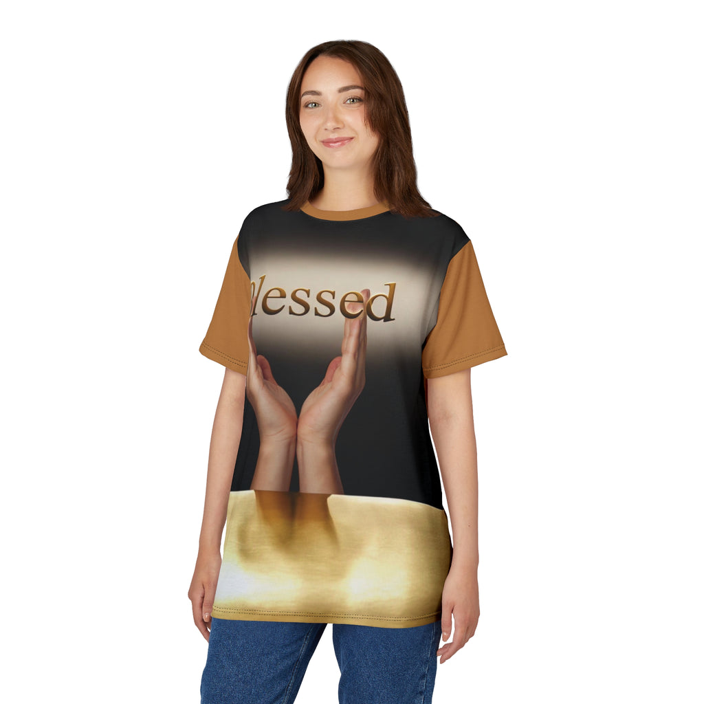 Blessed Unisex Cut &amp; Sew Tee, Inspirational Apparel, Spiritual Gift, Faith-Based Fashion, Unique T-Shirt, Everyday Wear