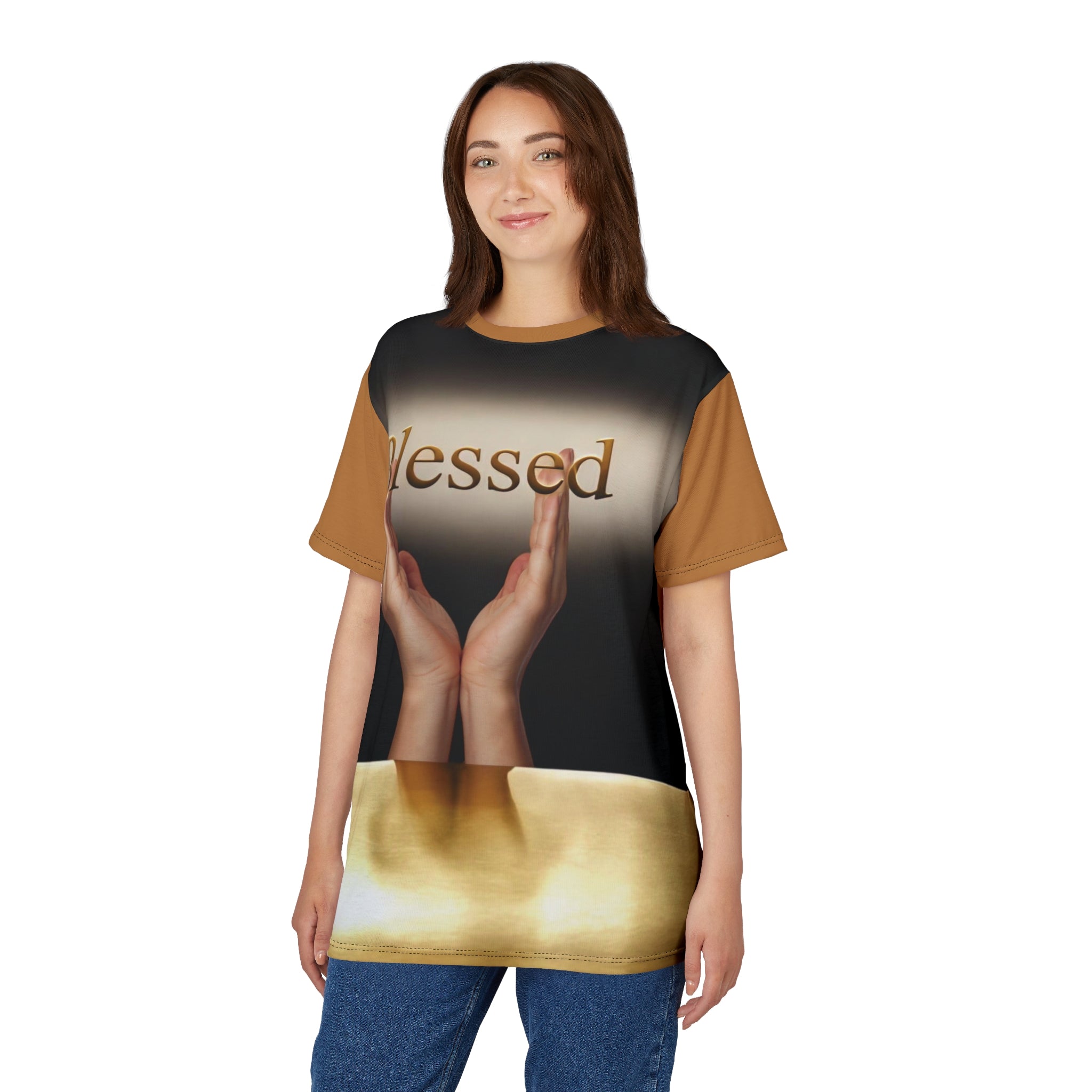 Blessed Unisex Cut &amp; Sew Tee, Inspirational Apparel, Spiritual Gift, Faith-Based Fashion, Unique T-Shirt, Everyday Wear
