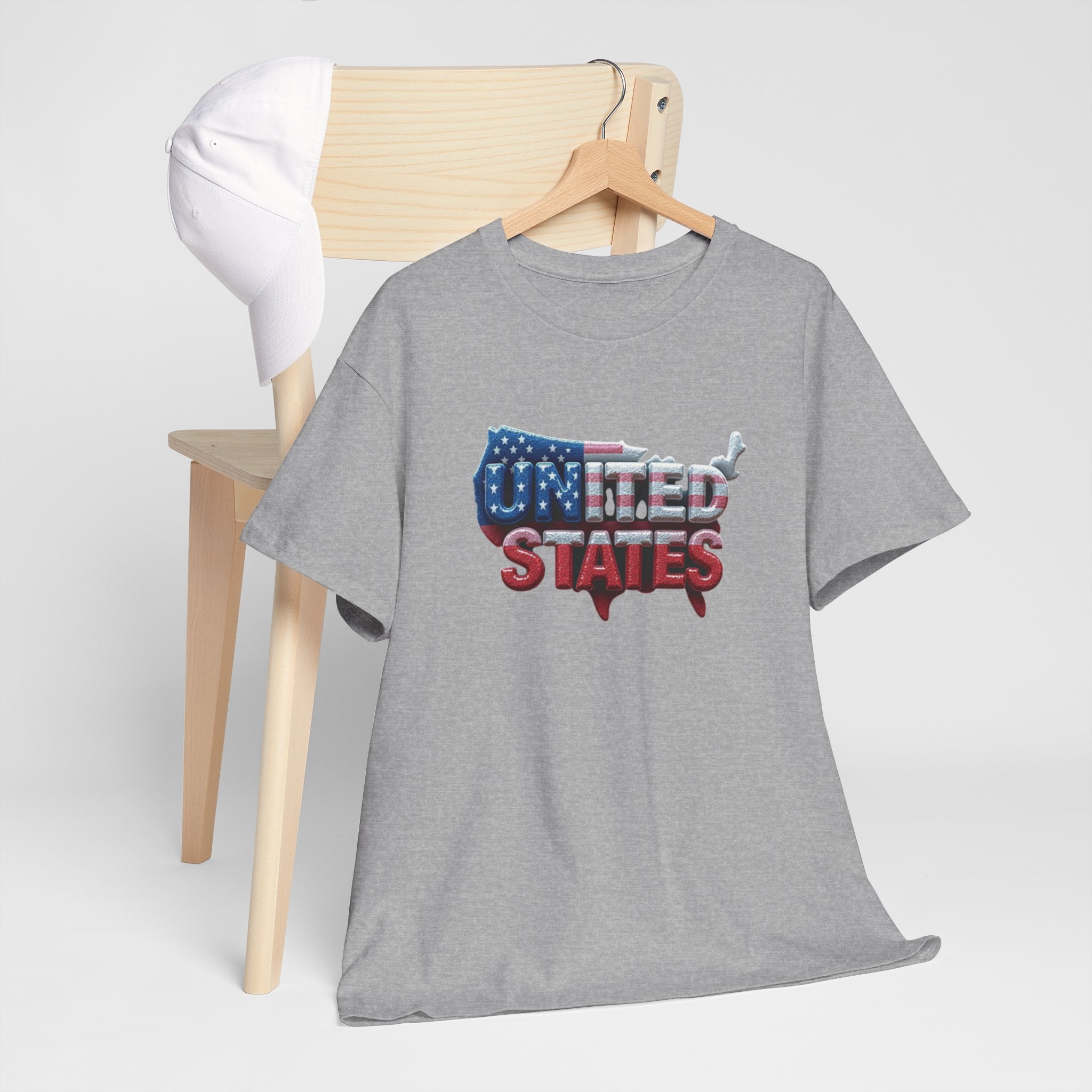 Unisex Heavy Cotton Tee - United States Graphic Tee for Patriotism & Independence Day