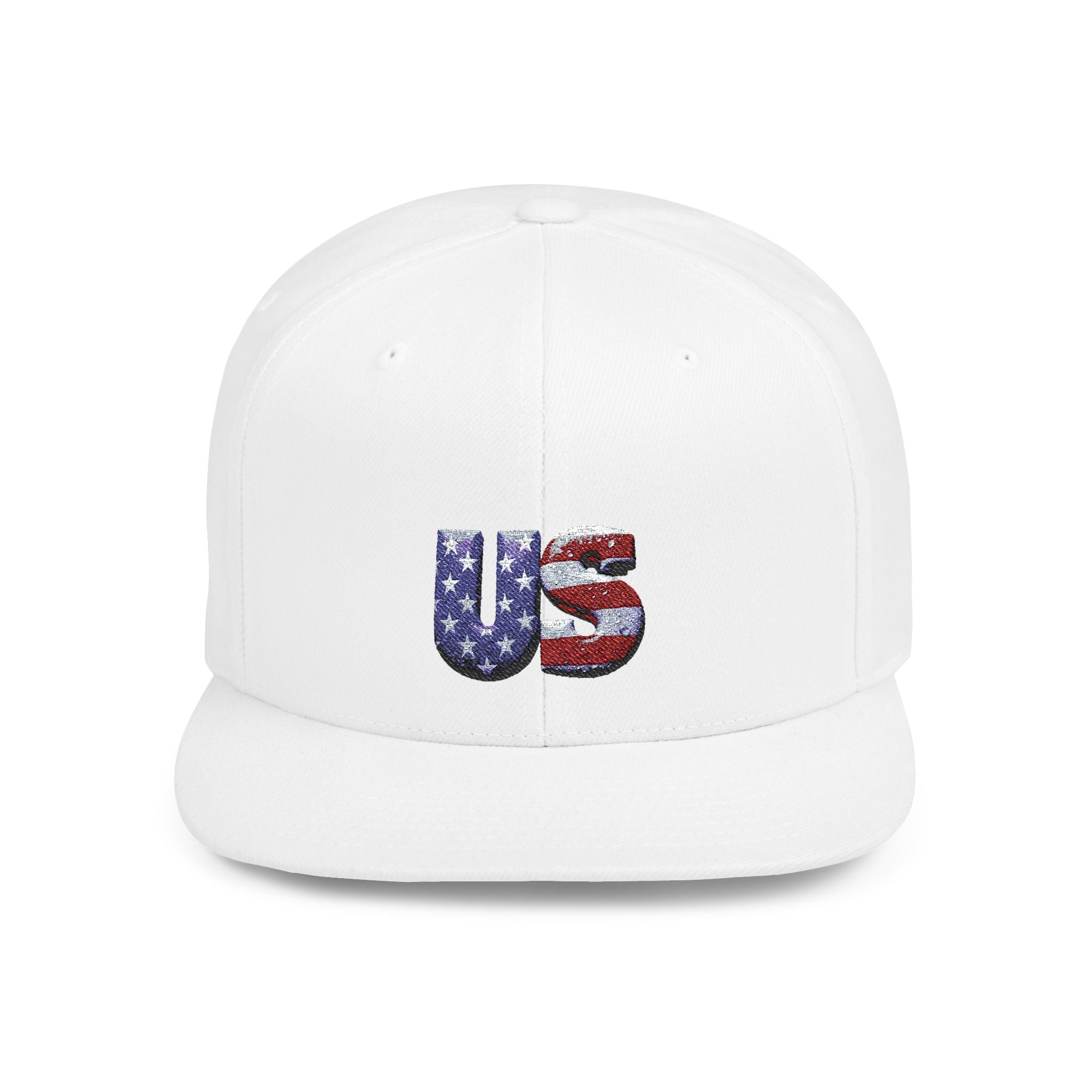 Patriotic Flat Bill Snapback Hat - 'US' Design