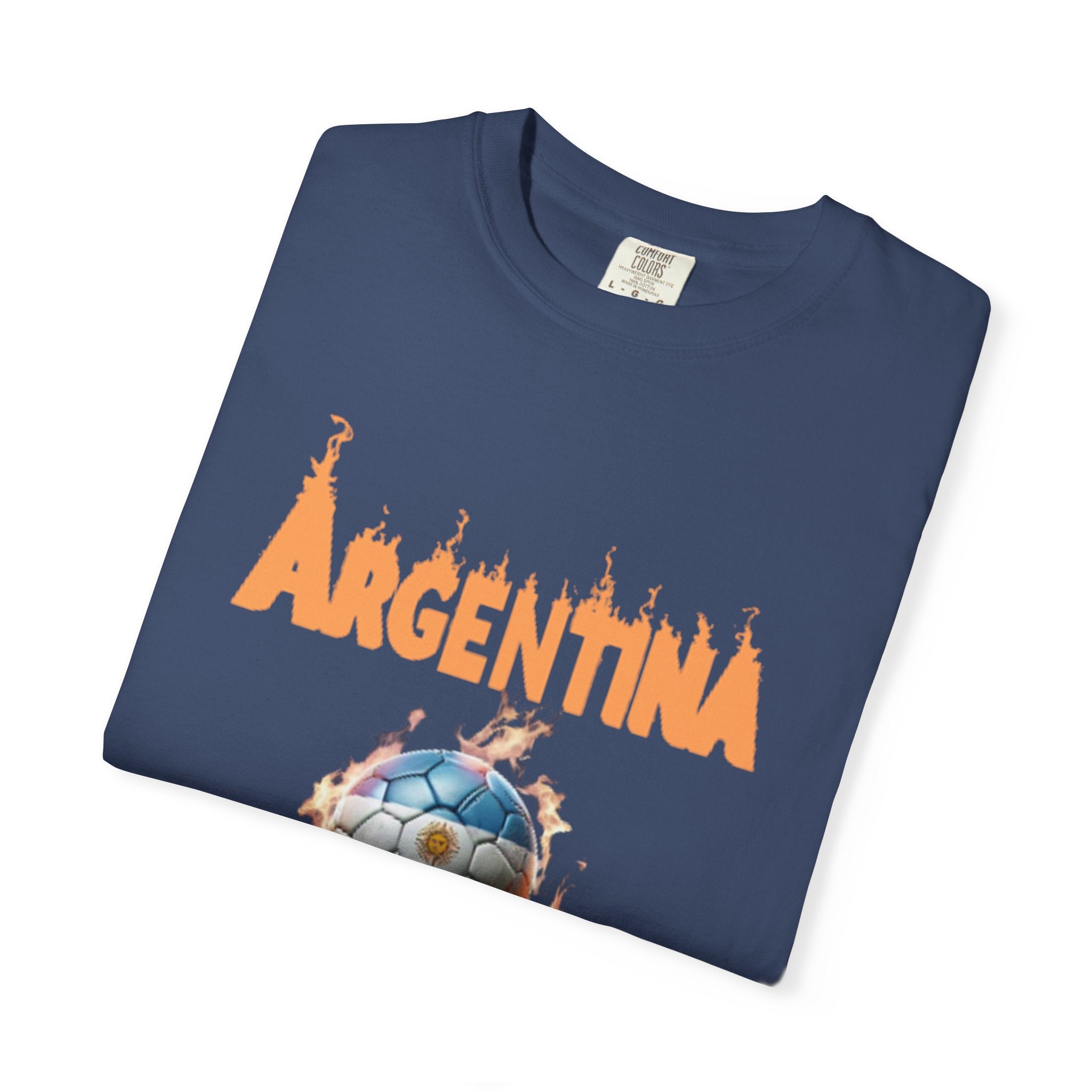 Camiseta Argentina de Fútbol Fuego - Estilo Vintage Unisex