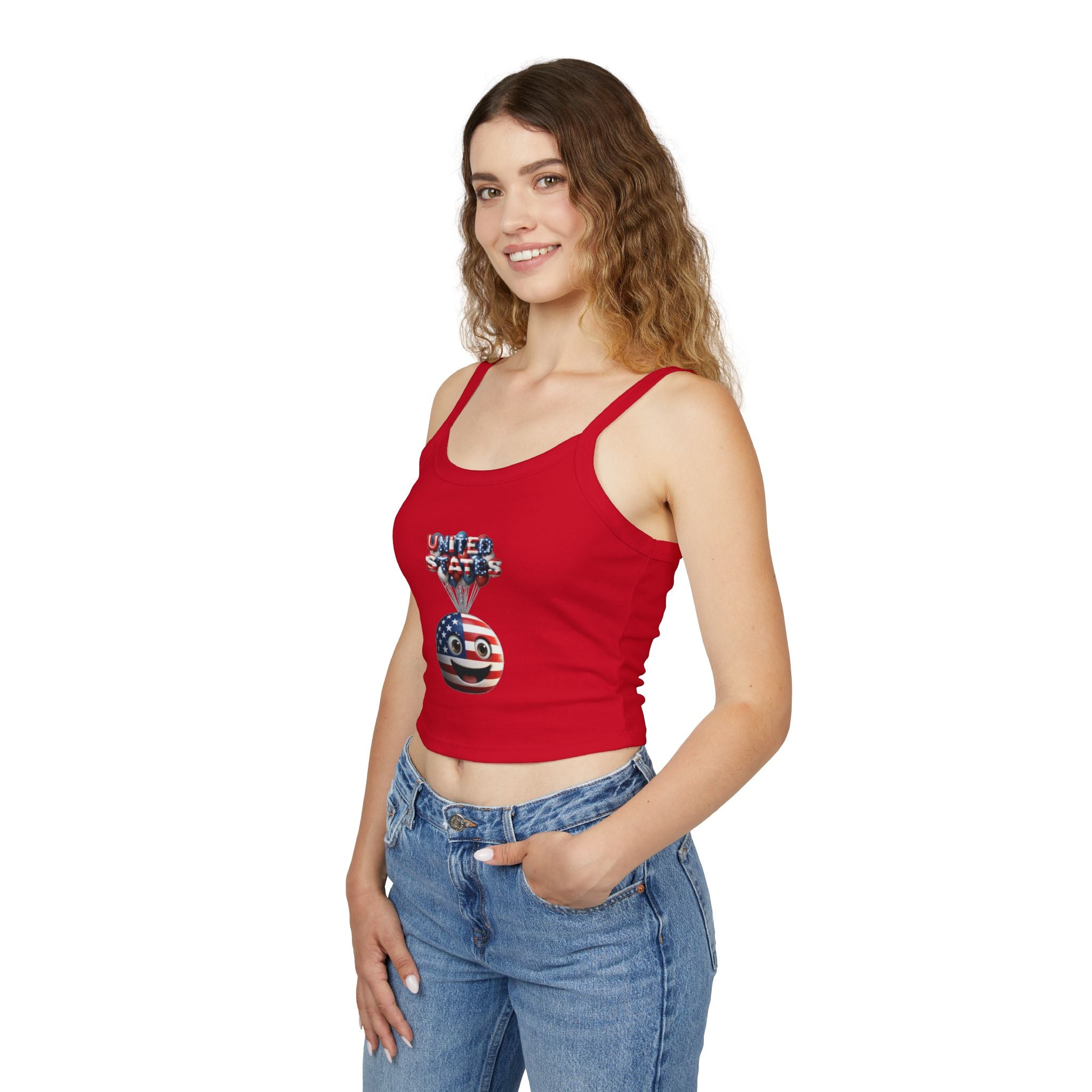 United States Patriotic Spaghetti Strap Tank Top