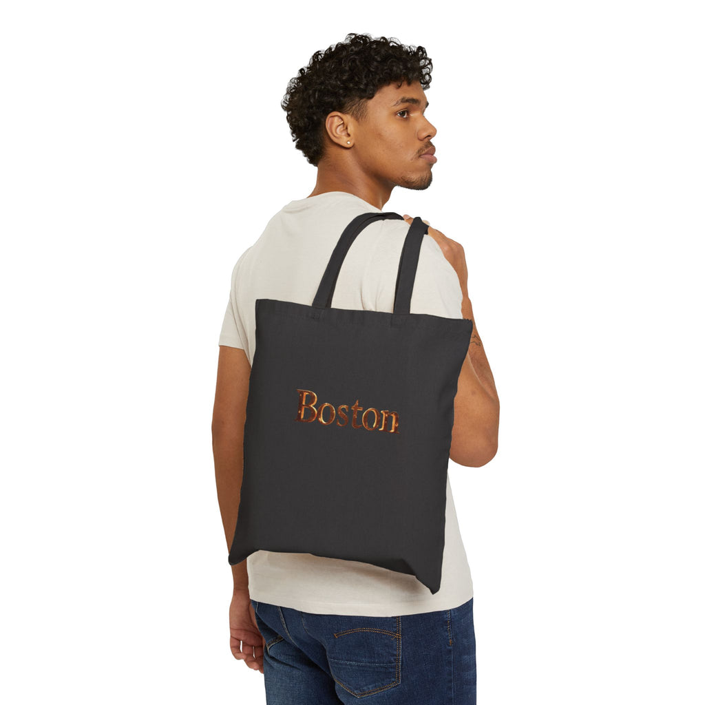 Boston Canvas Tote Bag — Classic City Lettering Tote