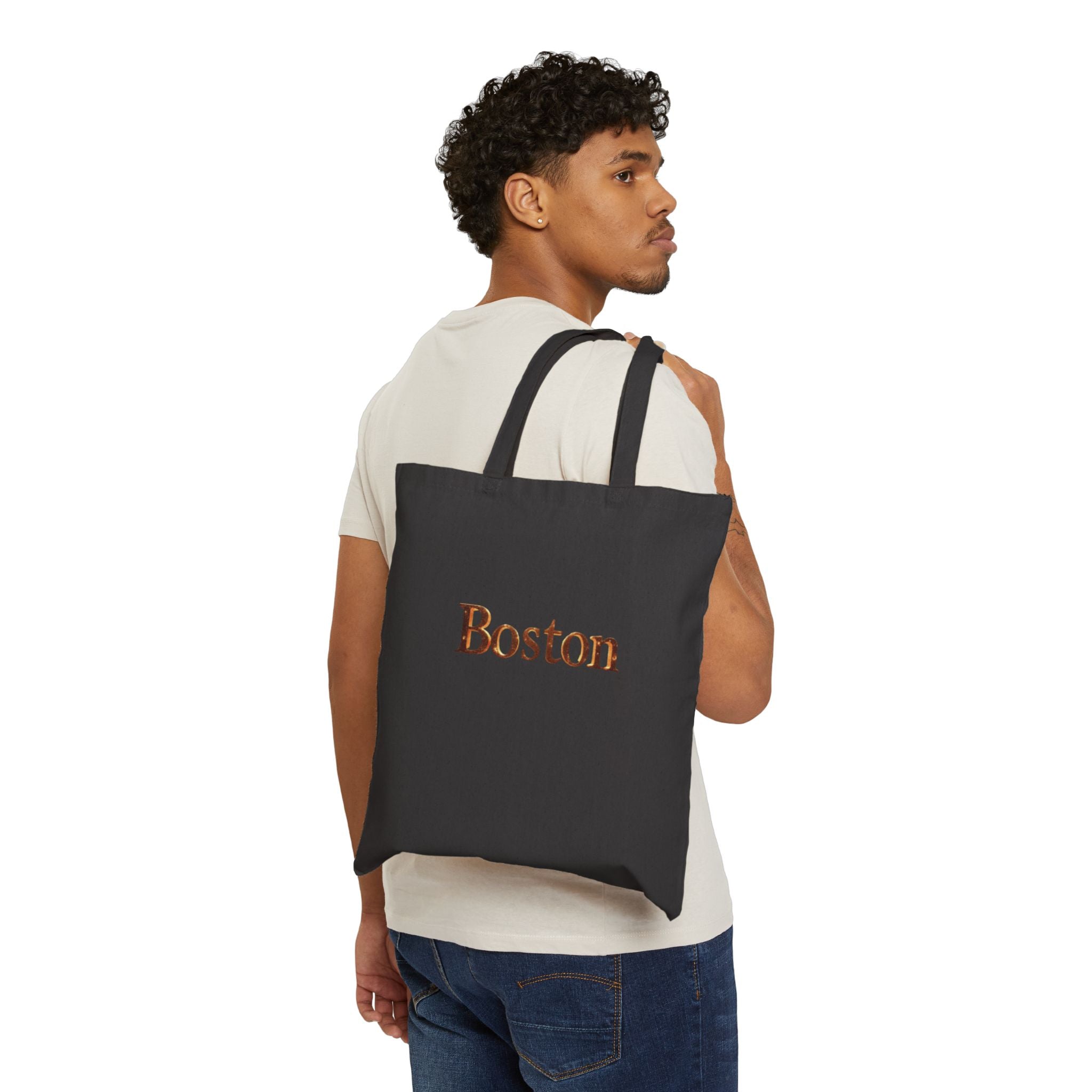 Boston Canvas Tote Bag — Classic City Lettering Tote