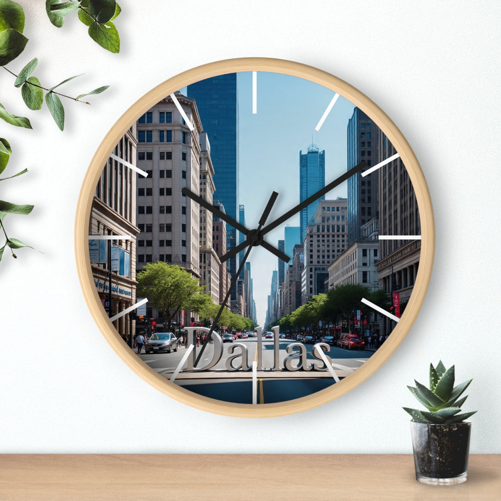 Dallas Cityscape Wall Clock - Urban Home Decor, Modern Wall Art, Gift for City Lovers, Office Decor, Dallas Souvenir