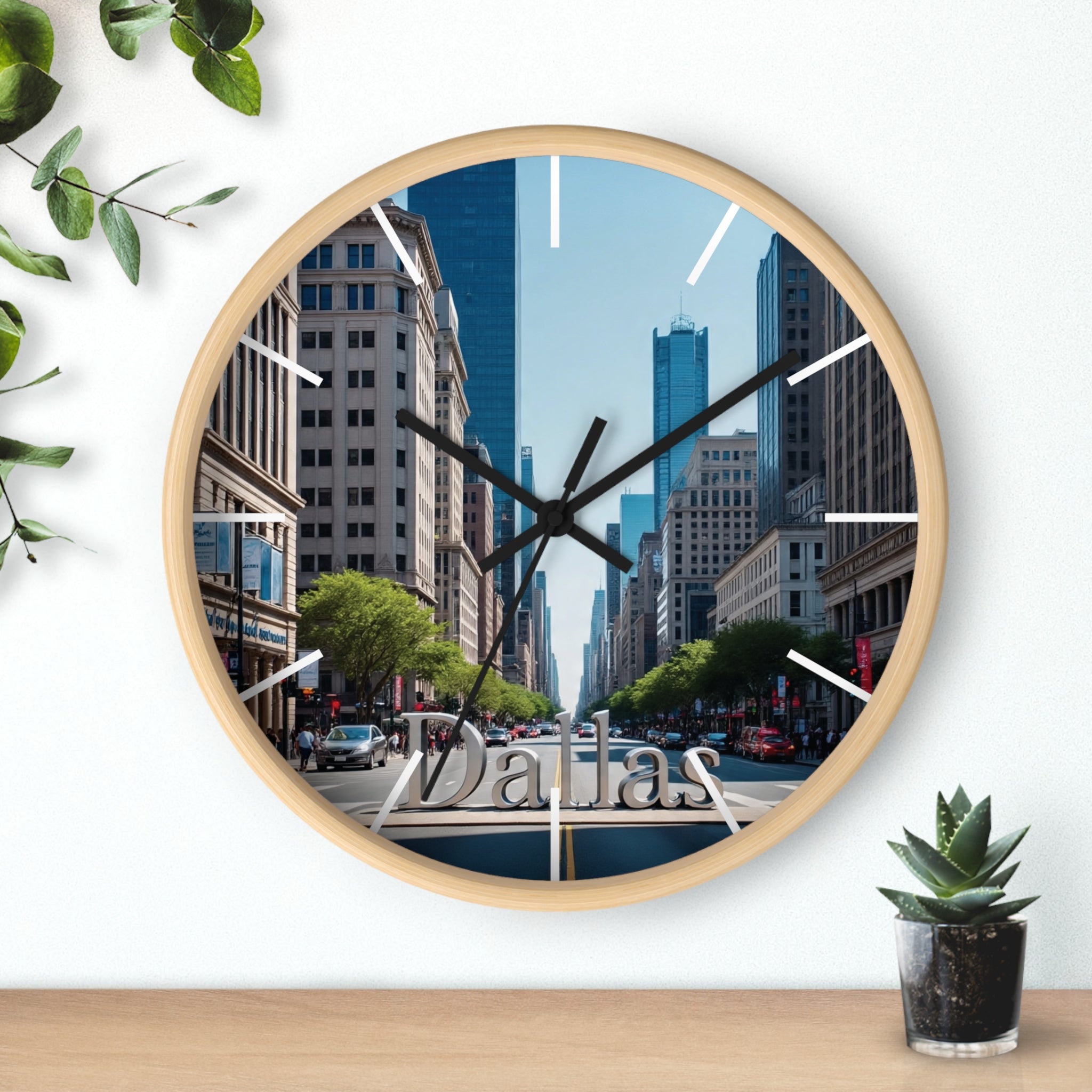 Dallas Cityscape Wall Clock - Urban Home Decor, Modern Wall Art, Gift for City Lovers, Office Decor, Dallas Souvenir