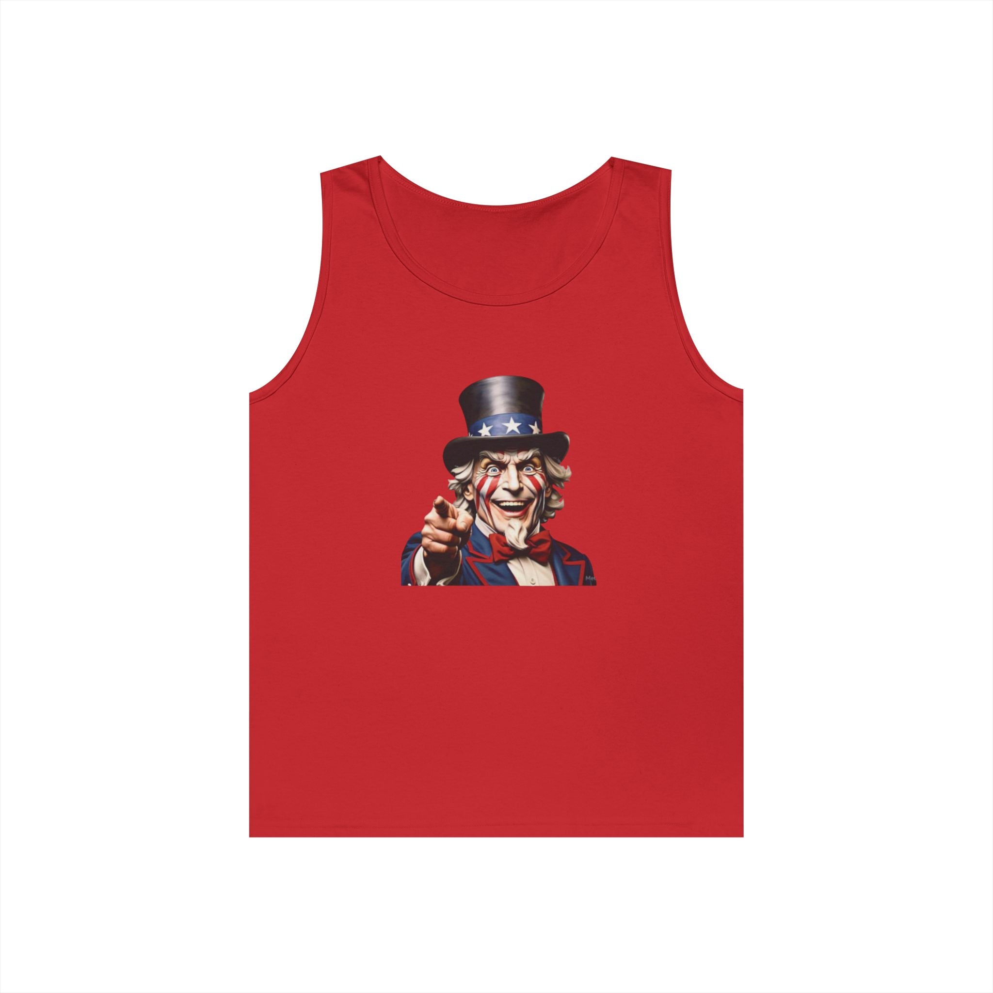 Vintage Uncle Sam Heavy Cotton Tank Top - Patriotic Independence Day Apparel