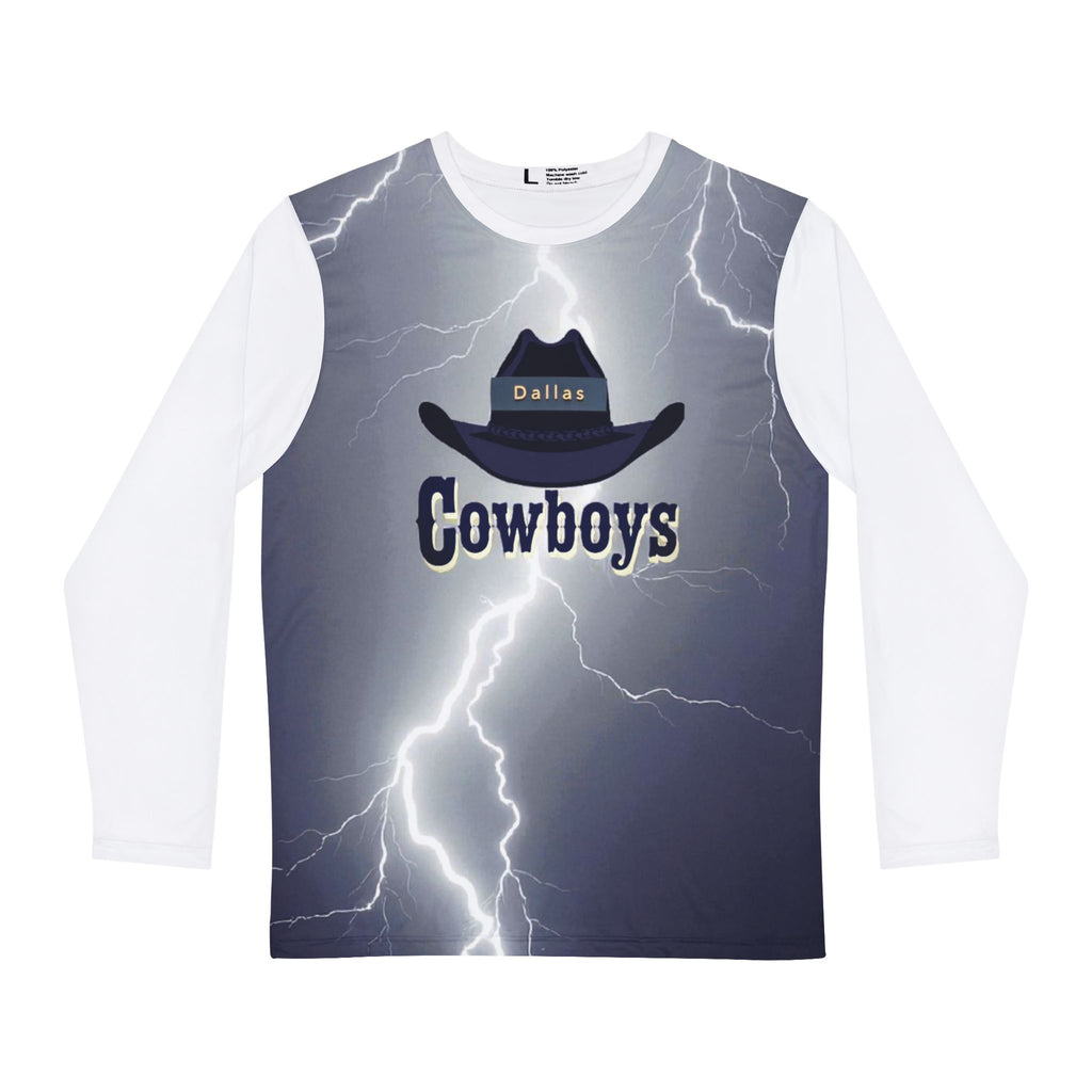 Cowboys Lightning Men's Long Sleeve Shirt, Perfect for Game Day, for Gifts , Athletic Wear
