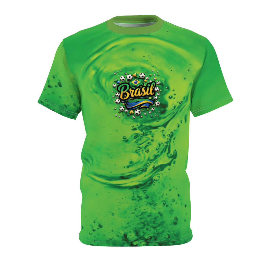 Camiseta de futebol Vibrant Brasil - Camiseta unissex com corte e costura