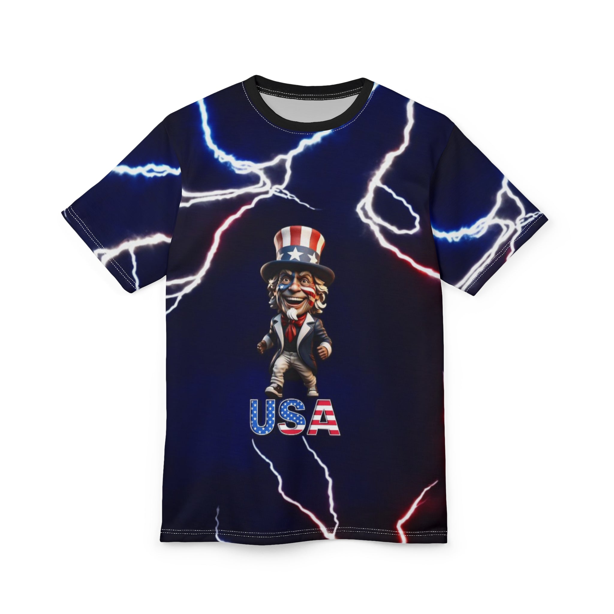 Patriotic Lightning Unisex Tee - USA Graphic Shirt for Independence Day & Celebrations