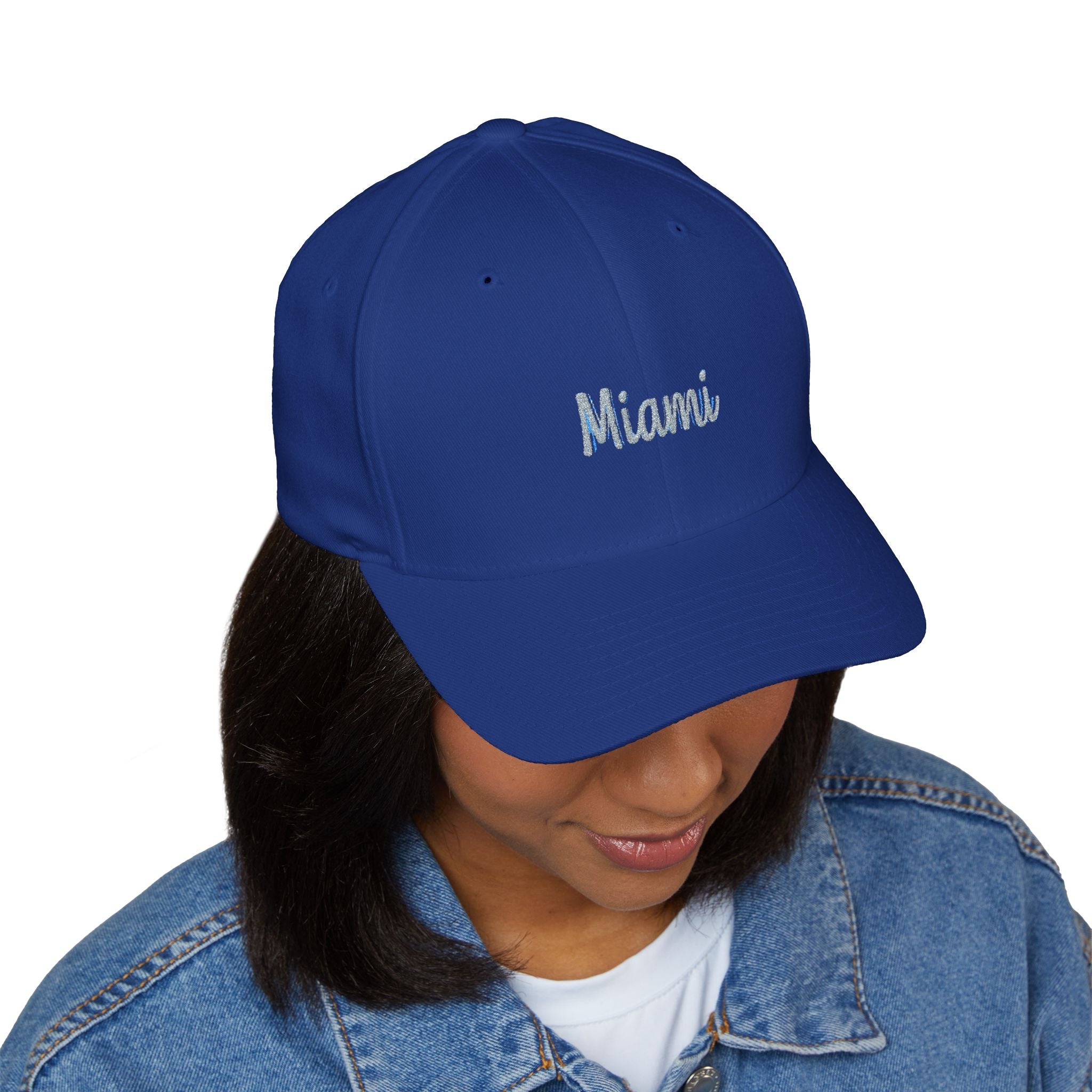 Miami Script Embroidered Cap — Women's Beach Resort Hat