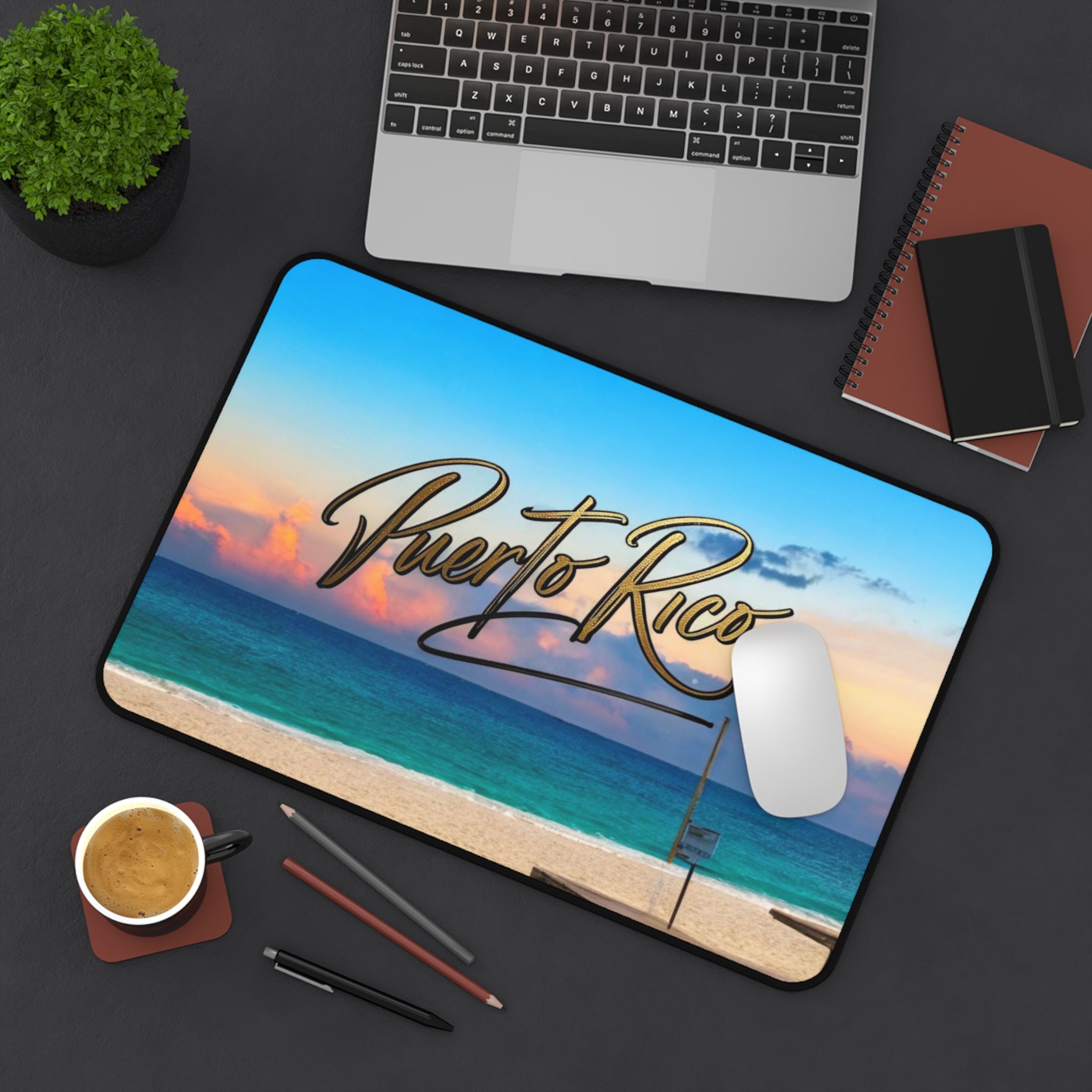 Tapete de escritorio - Decoración costera para el hogar y la oficina con temática de playa de Puerto Rico