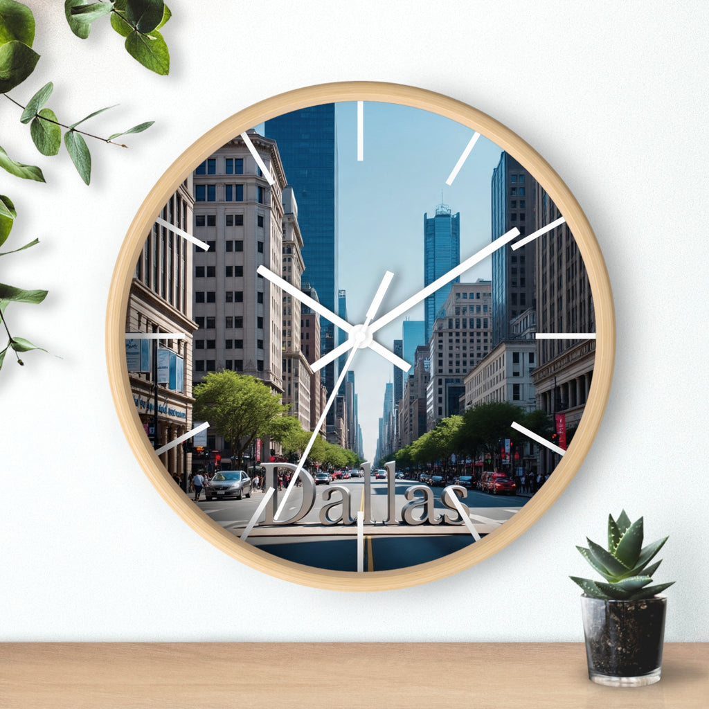 Dallas Cityscape Wall Clock - Urban Home Decor, Modern Wall Art, Gift for City Lovers, Office Decor, Dallas Souvenir