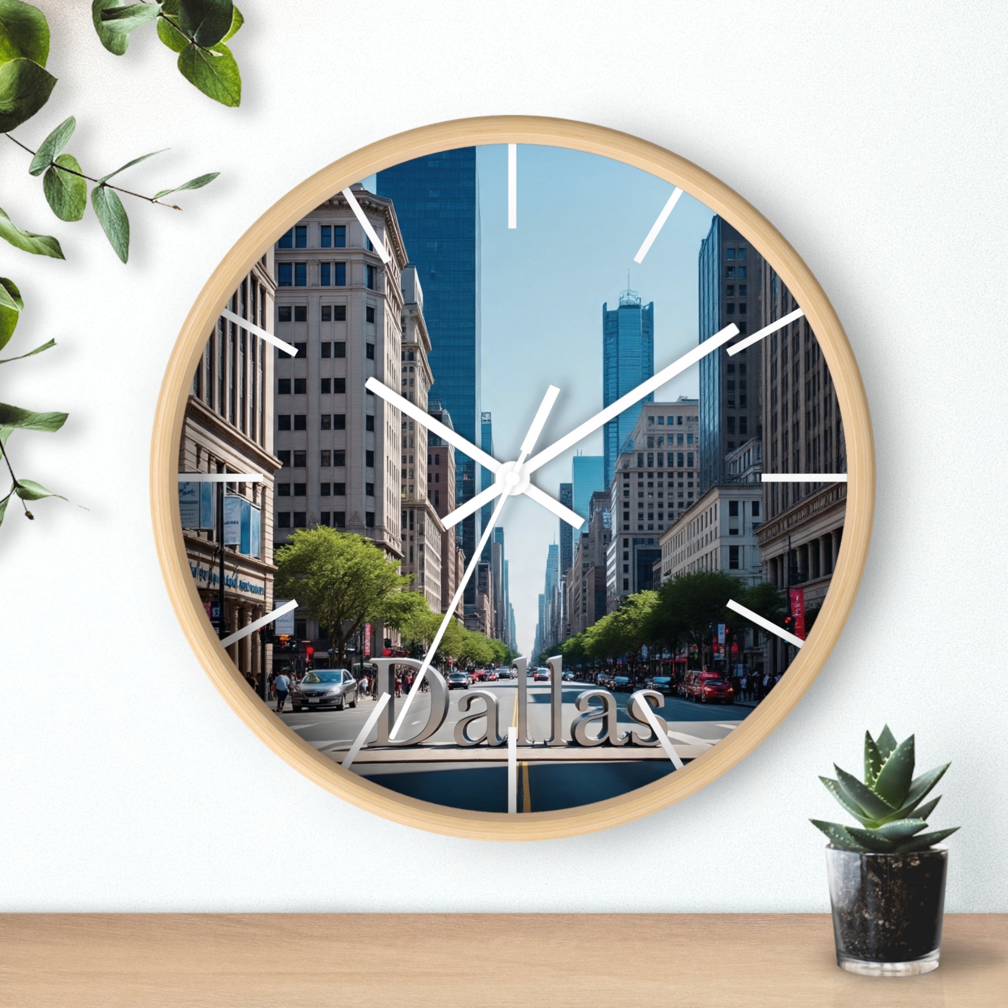 Dallas Cityscape Wall Clock - Urban Home Decor, Modern Wall Art, Gift for City Lovers, Office Decor, Dallas Souvenir