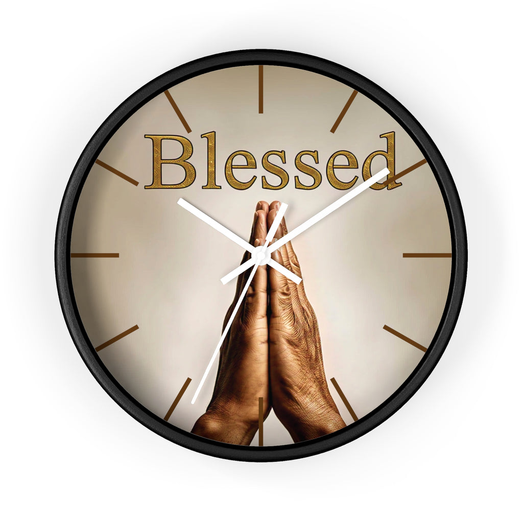 Inspirational Wall Clock - Blessed Home Decor, Spiritual Gift, Positive Vibes, Faith-Based Wall Art, Motivational Office Decor