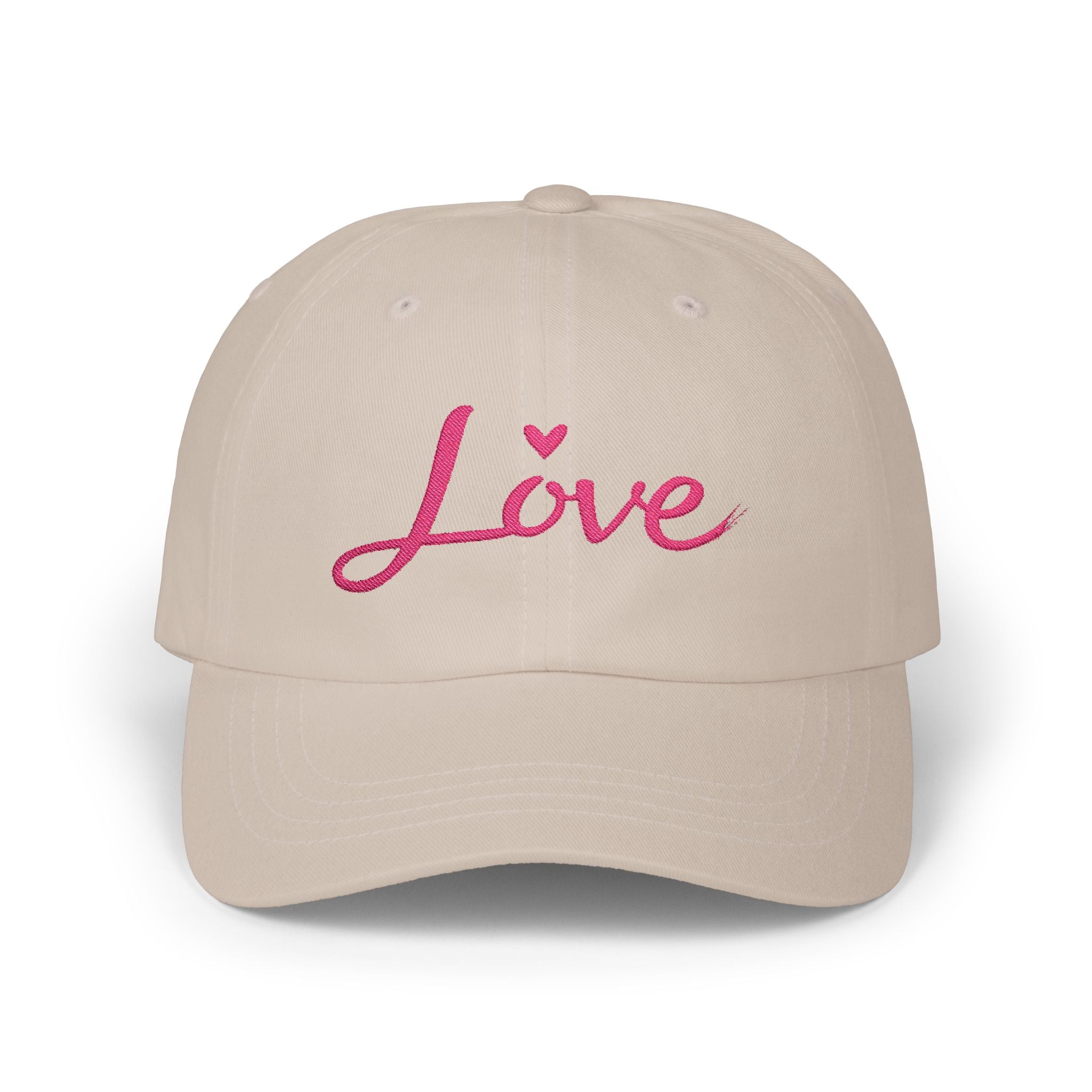 Love Embroidered Classic Cap — Casual Stylish Hat, Gift for Him or Her