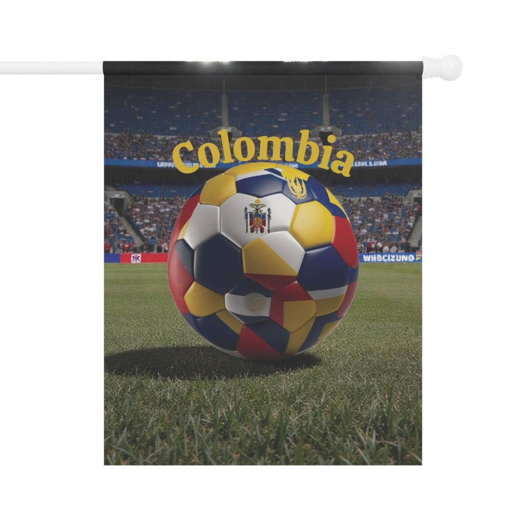 Colombia Soccer Garden Flag — Stadium Soccer Ball Banner