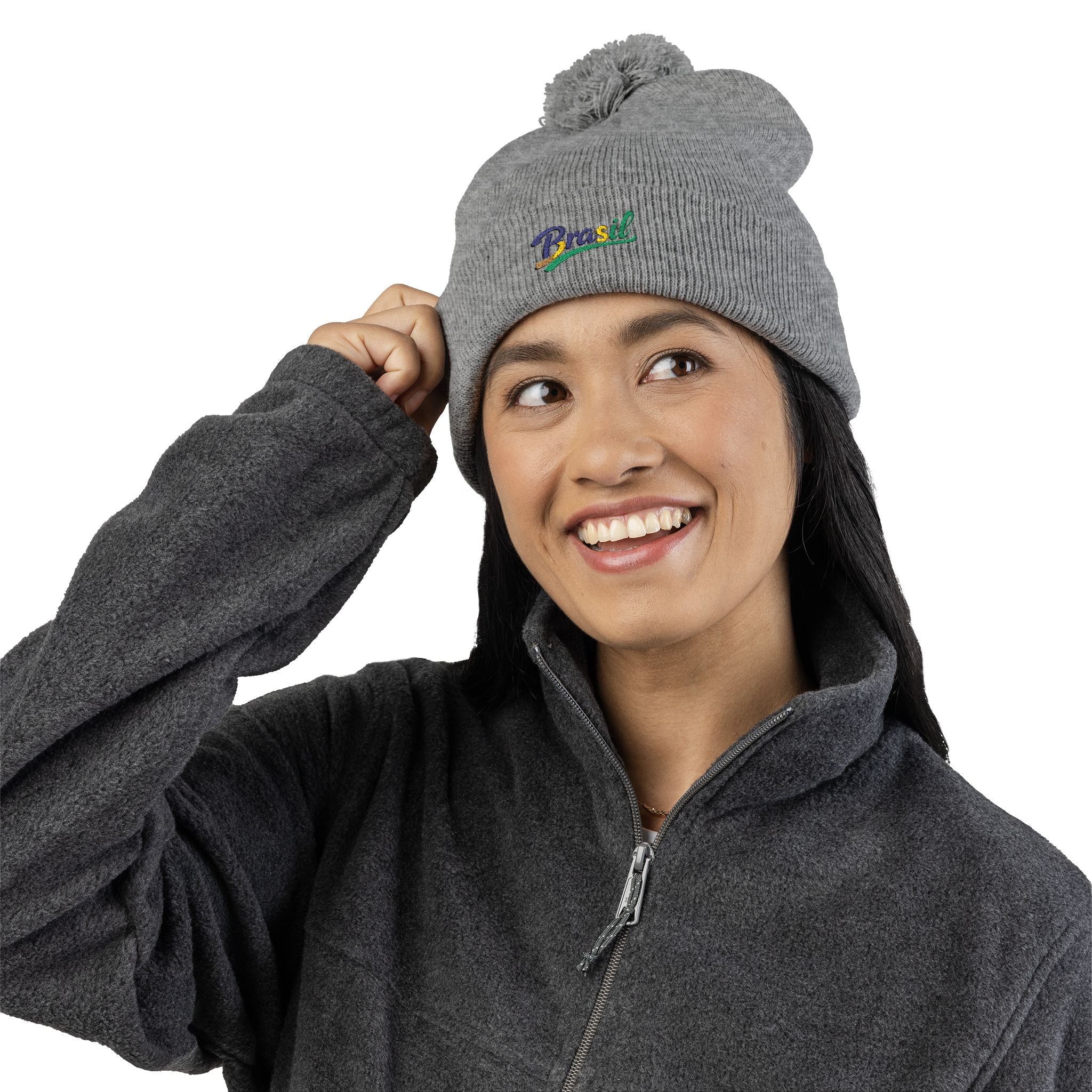 Gorro bordado com pompom