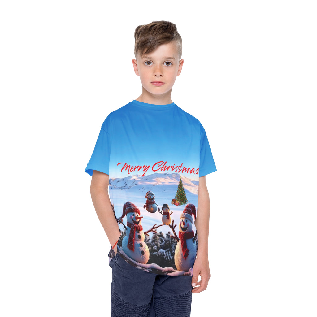 Unisex, Kids and Girls  T-Shirt - Happy New Year Snowmen Christmas Atmosphere - Holiday Gift