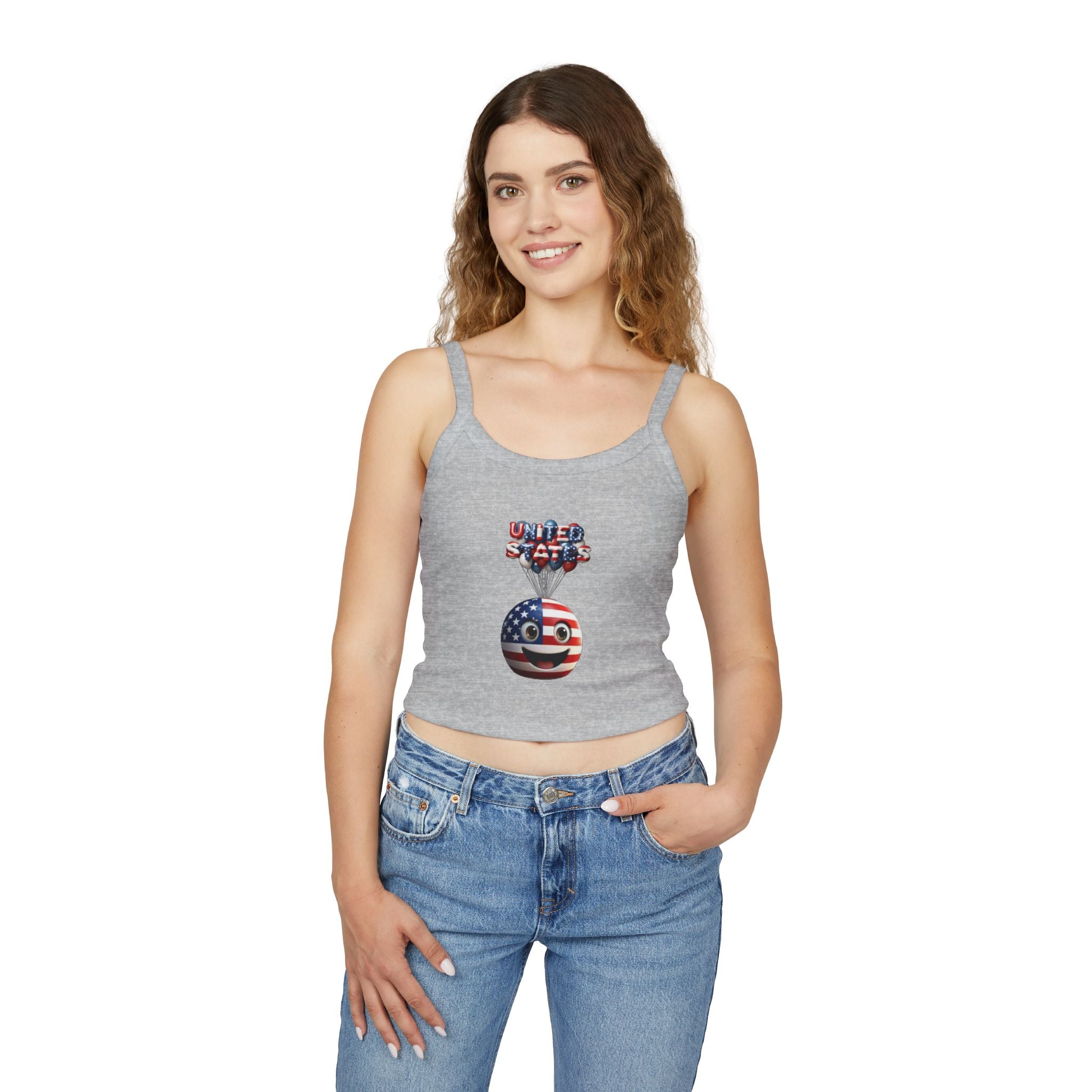 United States Patriotic Spaghetti Strap Tank Top
