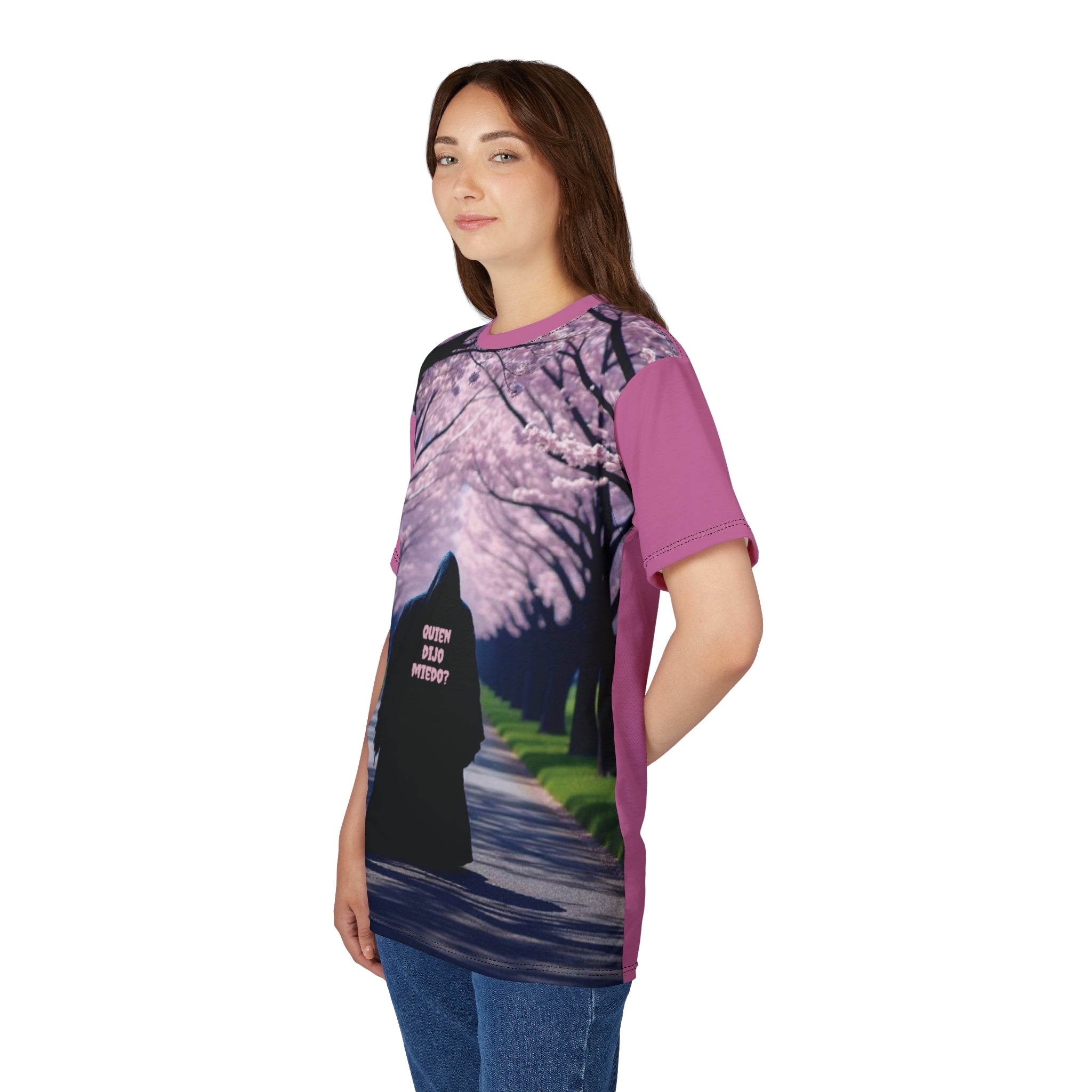 Mystical Forest Unisex Tee - Nature-Inspired AOP Shirt with Inspiring Quote