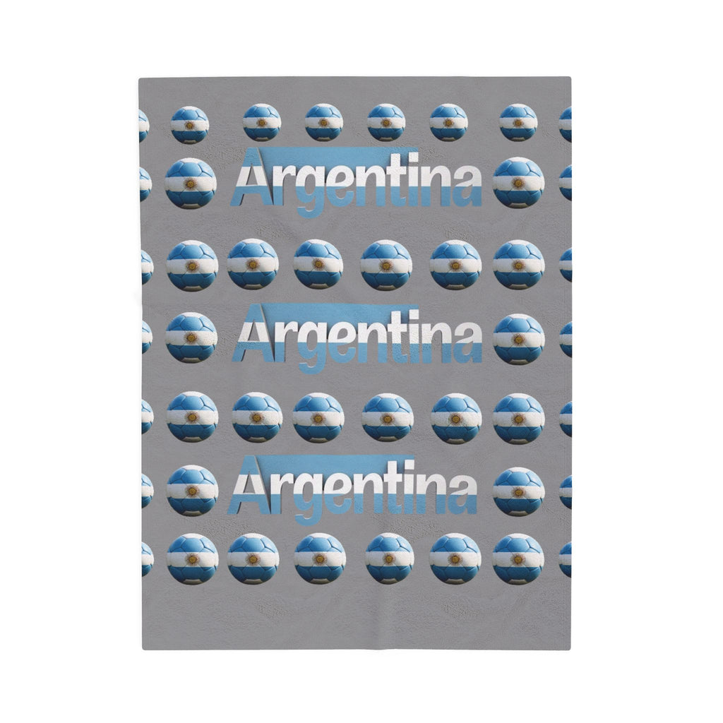 Manta de terciopelo de muchas bolas de soccer- Diseño argentino