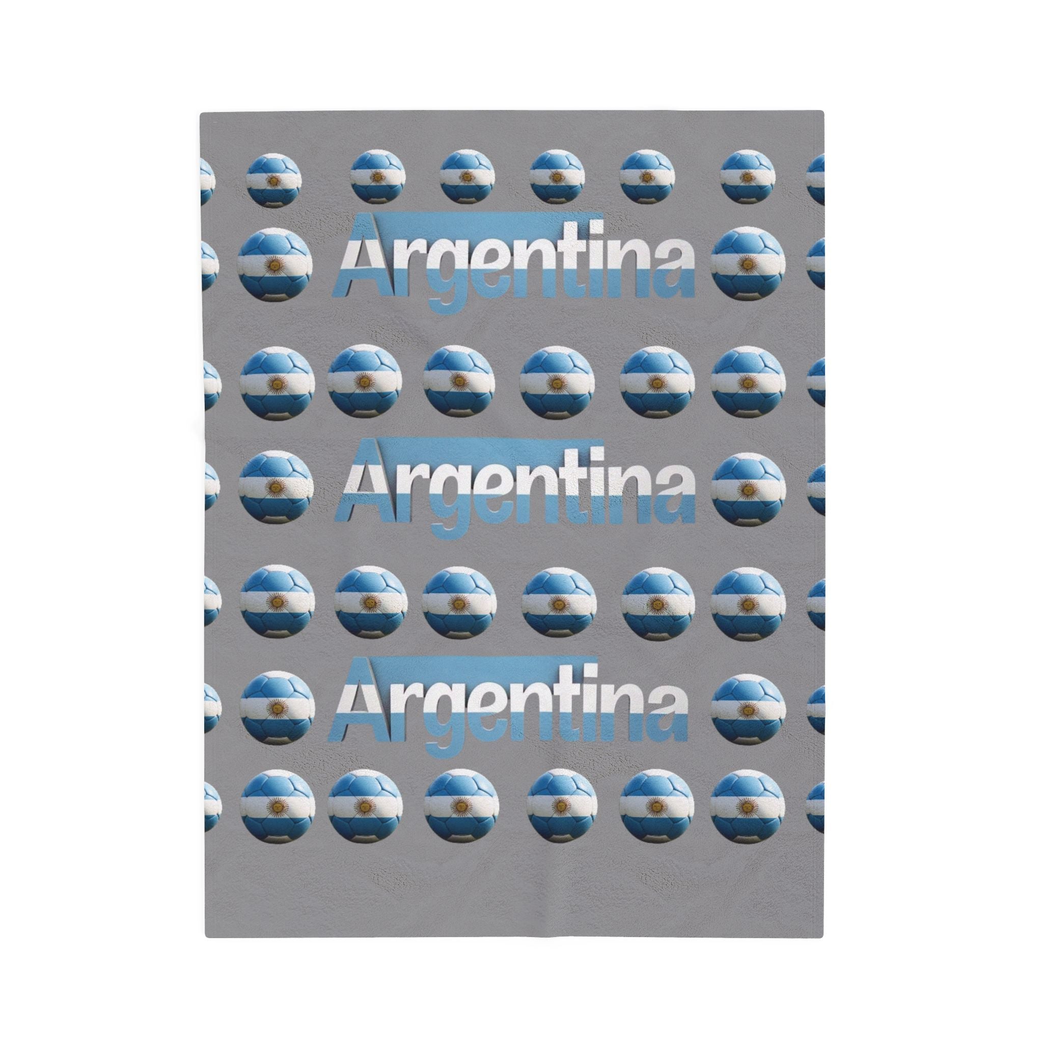 Manta de terciopelo de muchas bolas de soccer- Diseño argentino