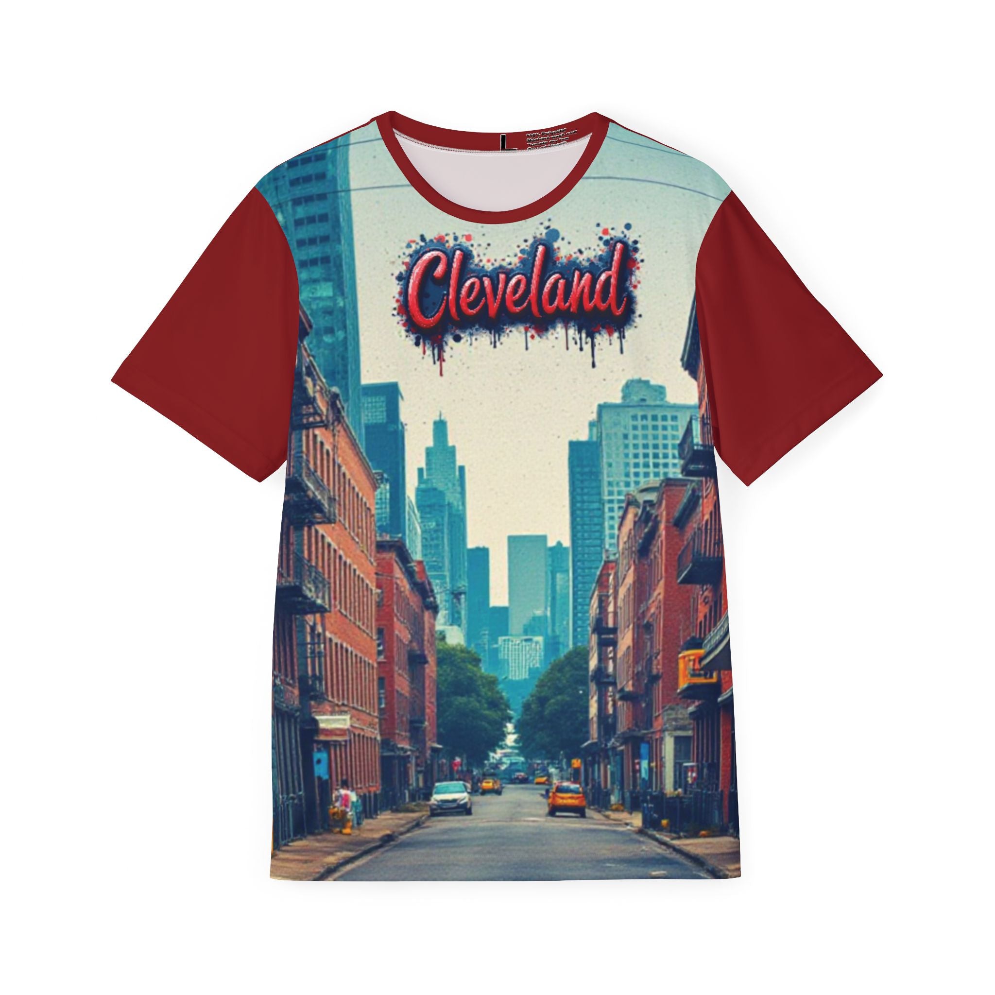 Cleveland Cityscape Men's Sports Jersey — Vintage Urban Crew Tee