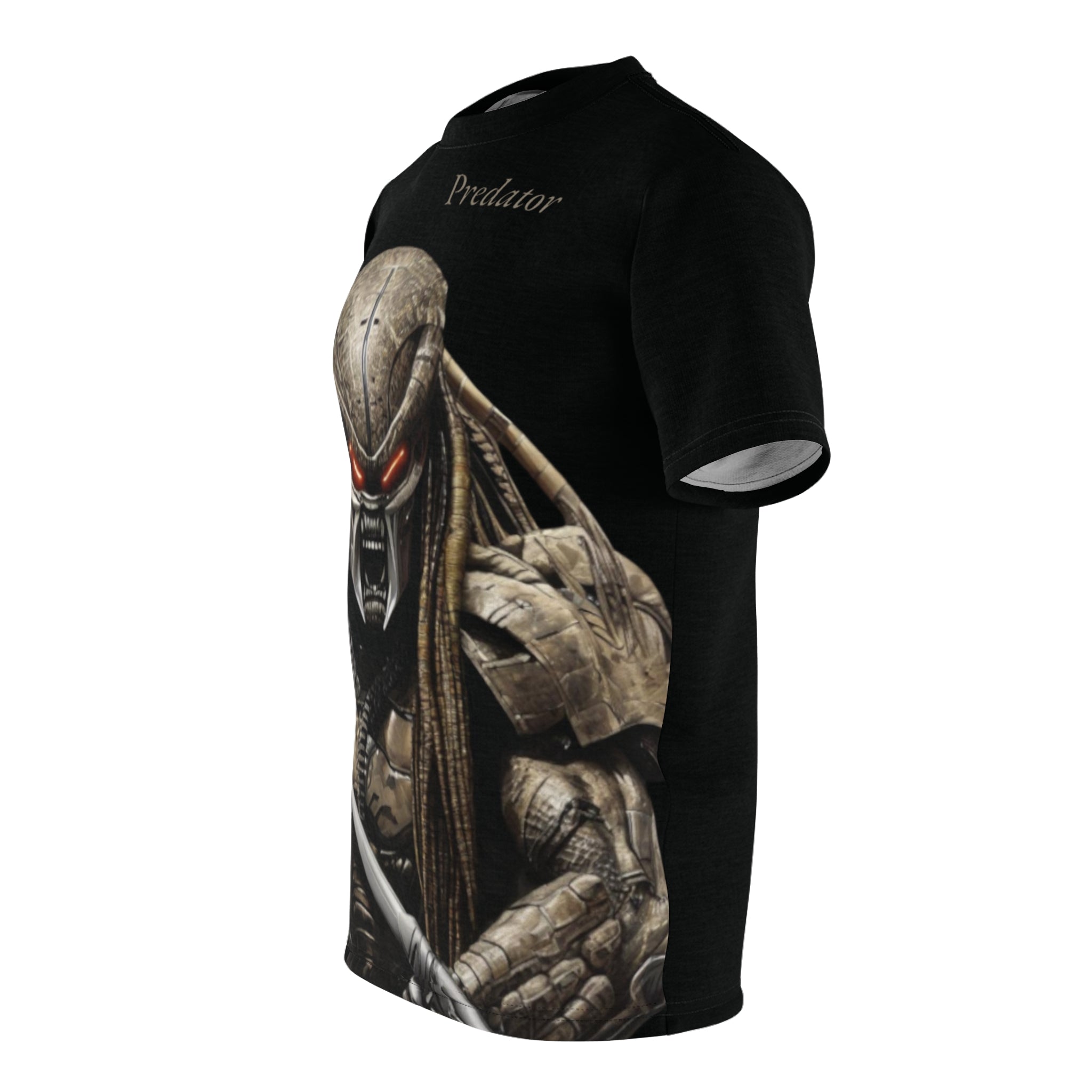 Predator artificial intelligence image t-shirt, black  color for men cut and sew: stylish casual t-shirt,