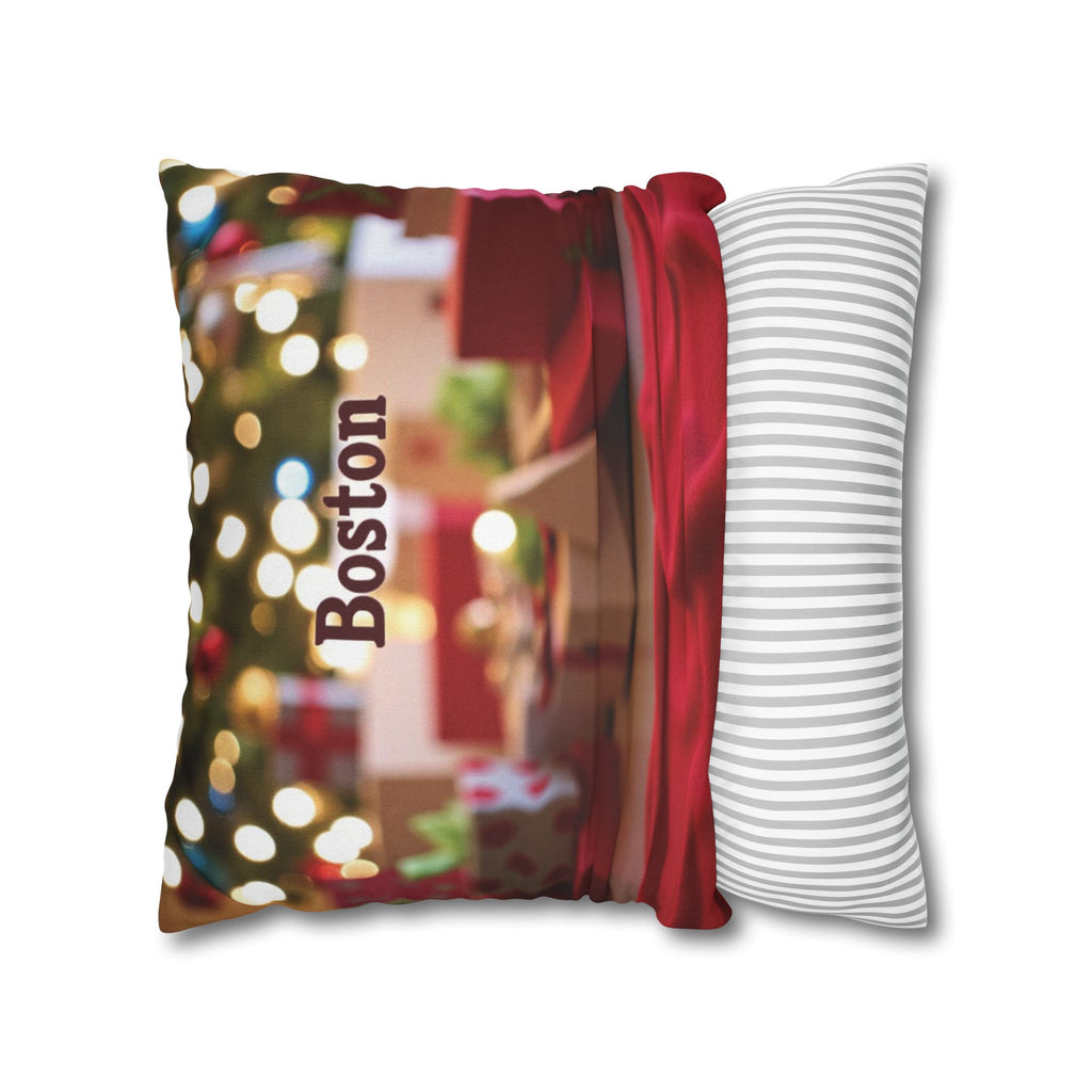 Boston Holiday Decorative Pillowcase