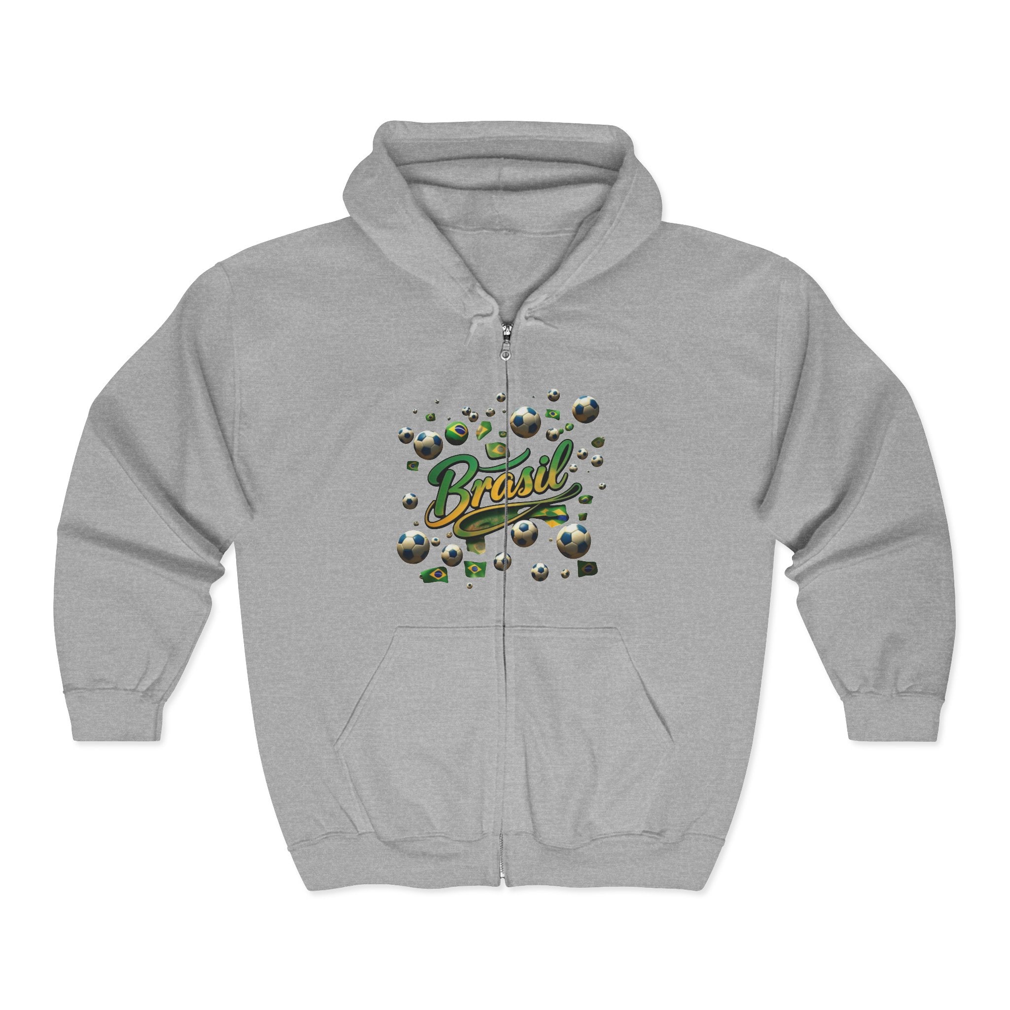 Moletom with hood and full zipper from Brazil Soccer