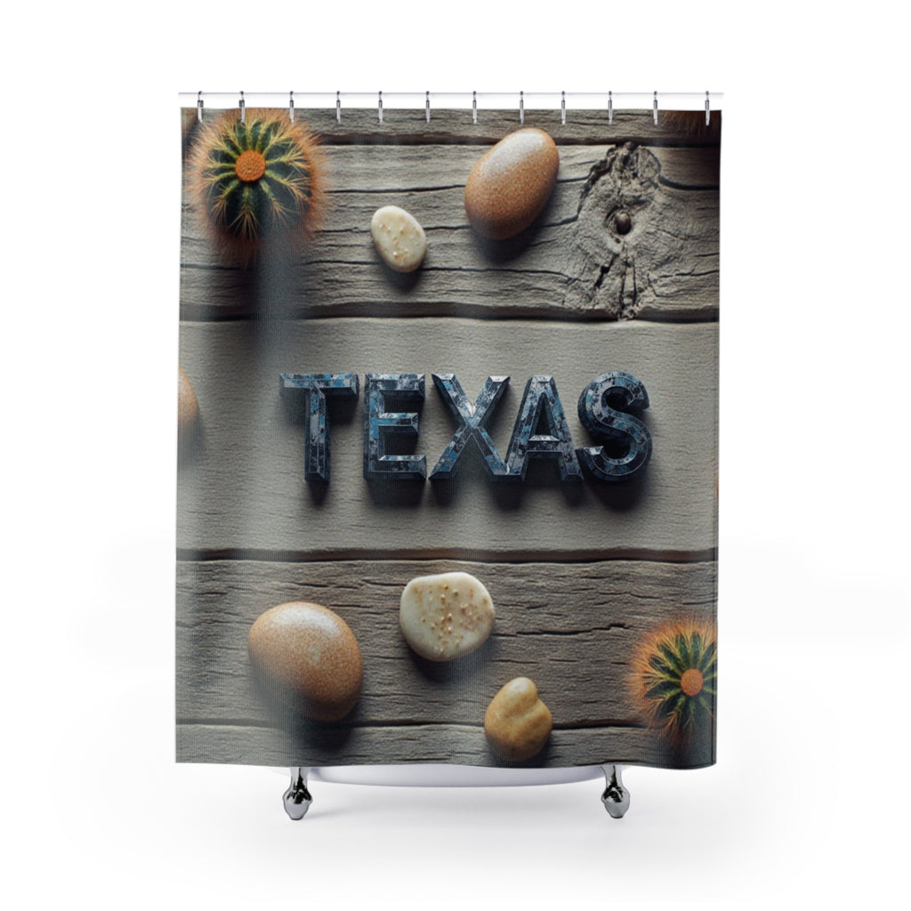 Texas-Themed Shower Curtain | Rustic Decor, Bathroom Accessories, Home Design, Gift for Texans, Southwestern Style