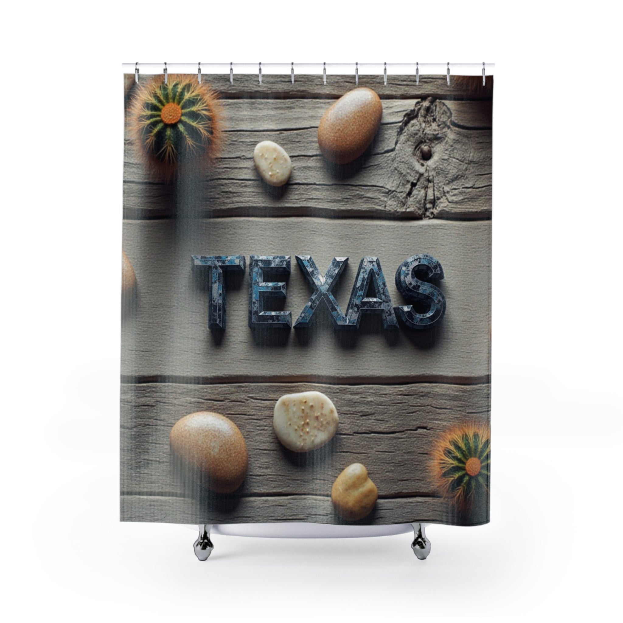 Texas-Themed Shower Curtain | Rustic Decor, Bathroom Accessories, Home Design, Gift for Texans, Southwestern Style