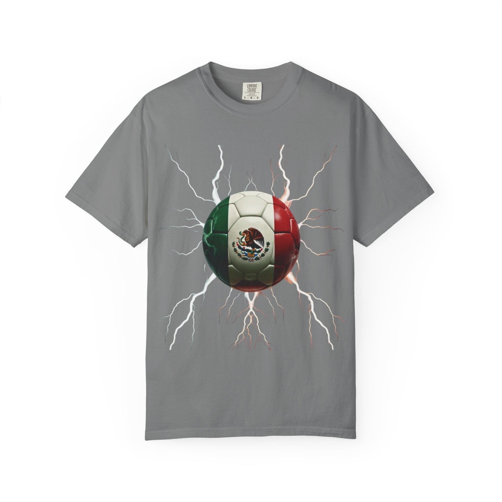 Mexico Unisex Soccer T-Shirt: Electric Garment-Dyed Design for Fans