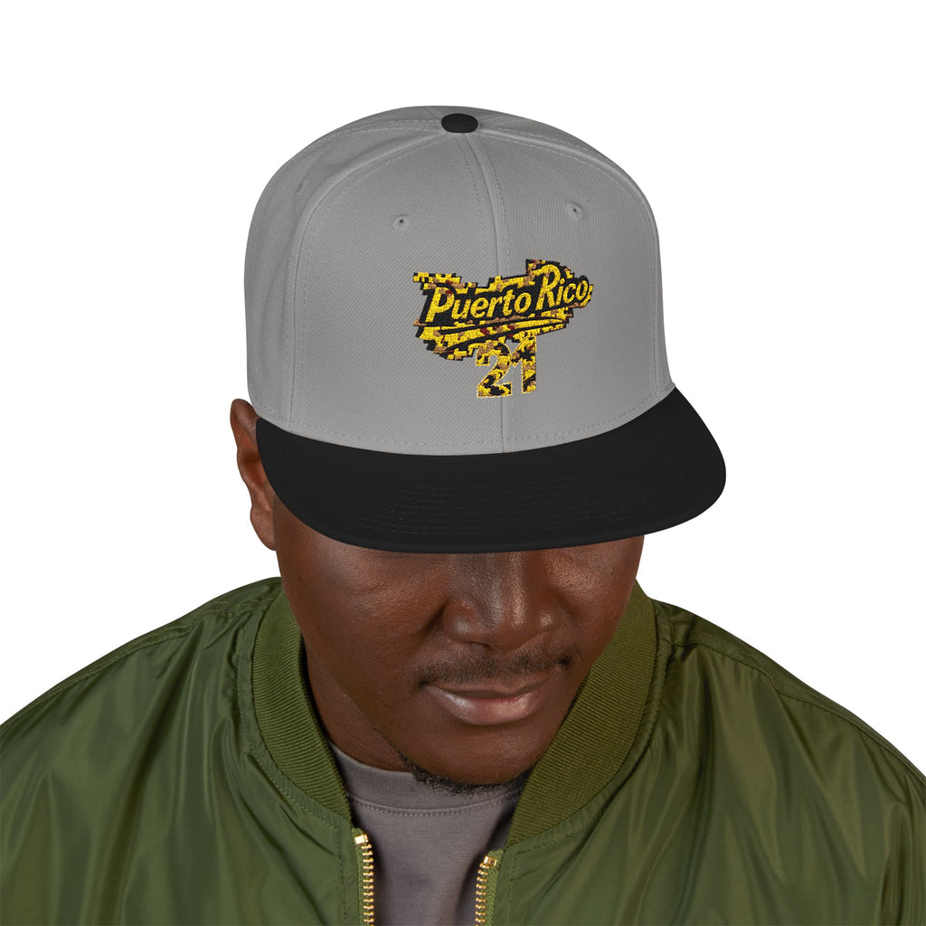 Gorra Snapback Puerto Rico 21: elegante gorra bordada para celebraciones de verano
