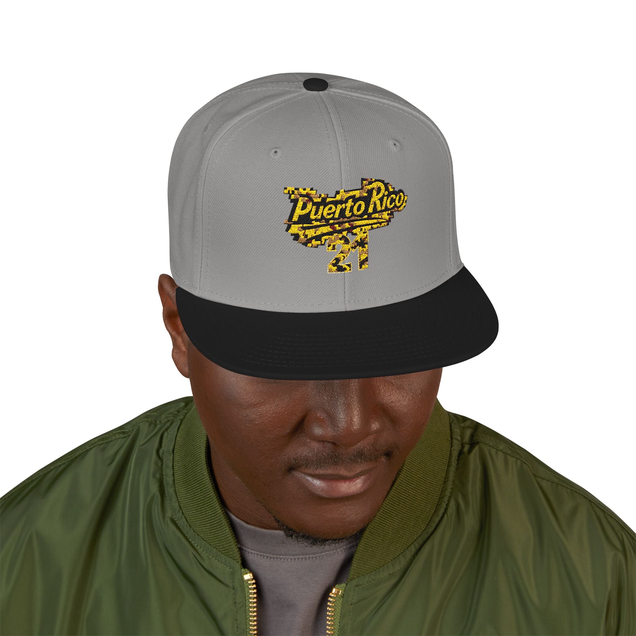 Gorra Snapback Puerto Rico 21: elegante gorra bordada para celebraciones de verano