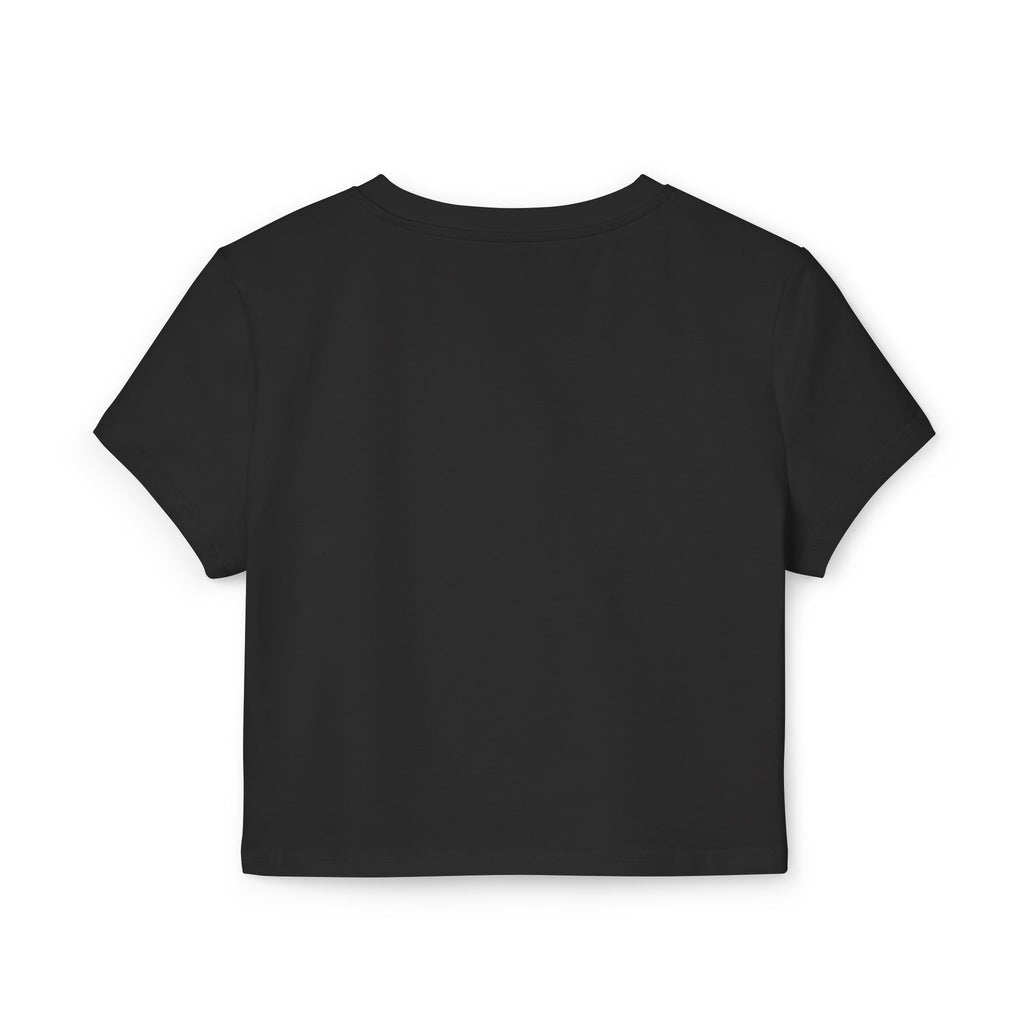Urban Elegance: Black "Twenty One" Crop Top with Gold Print