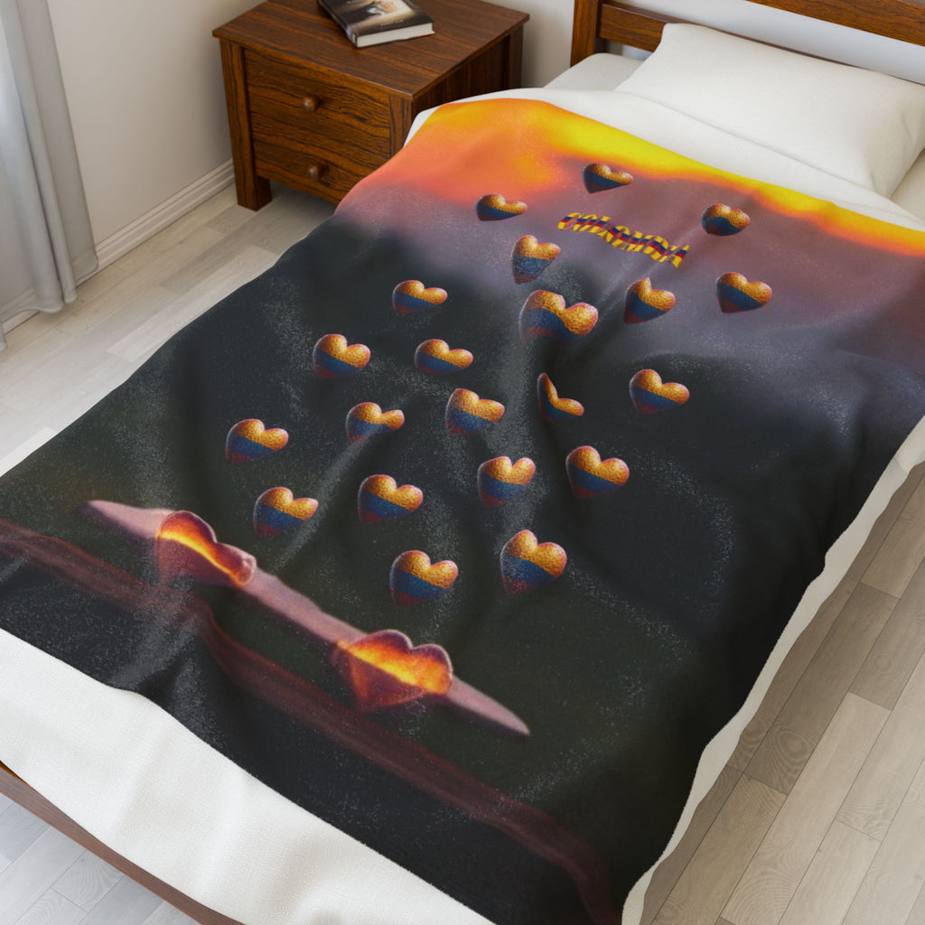 Manta de terciopelo de Colombia. Ideal para regalar.