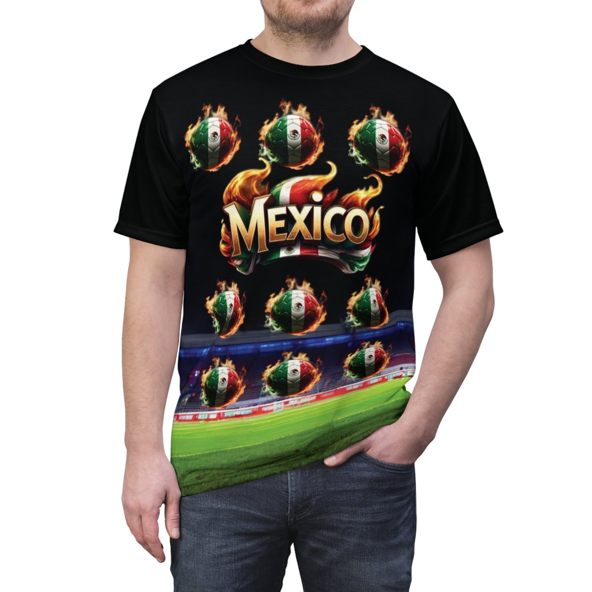 Camiseta "México Fuego Futbolero" - Balones Ardientes y Pasión Tricolor