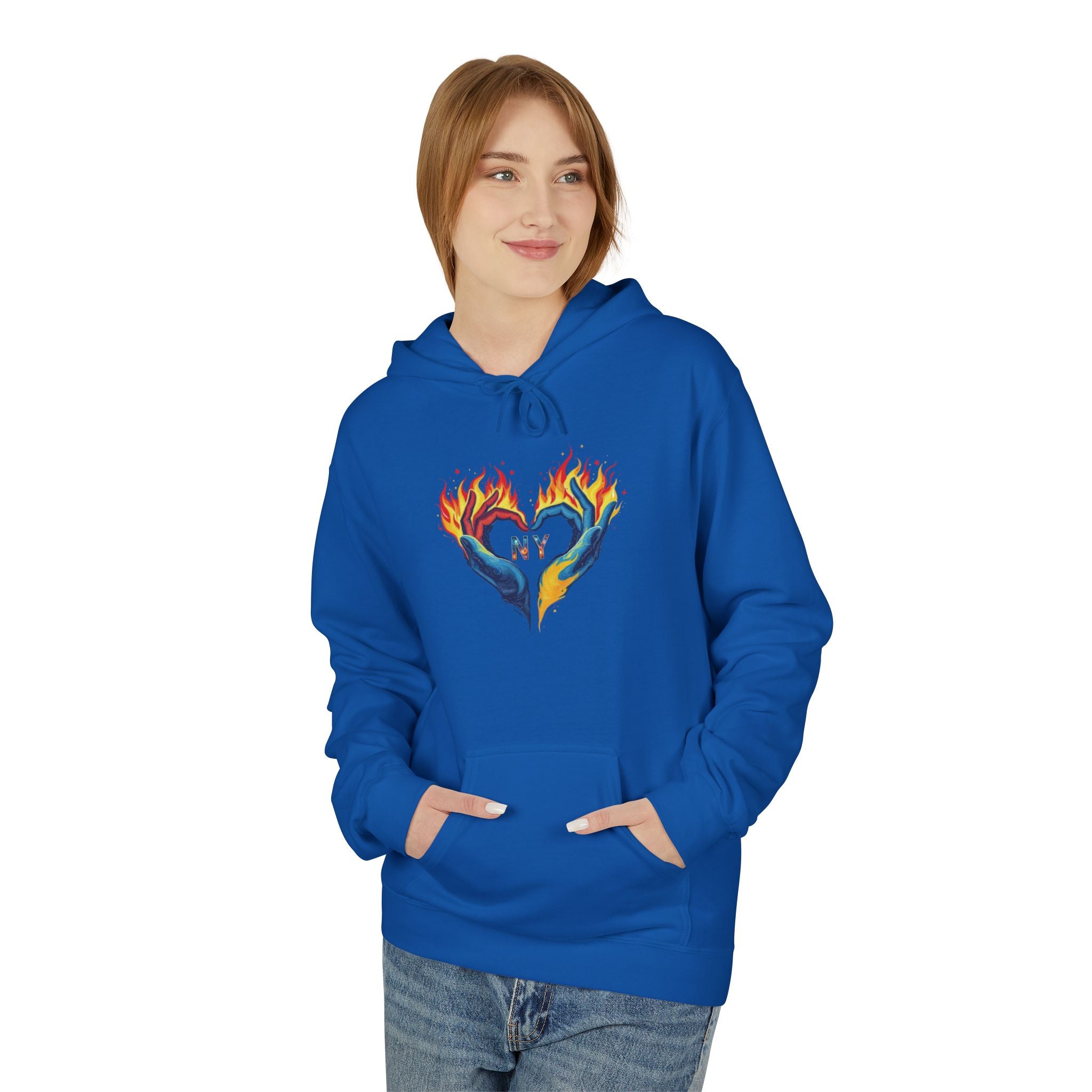 "NY Spirit" Sweatshirt | Fire and Ice Heart Design