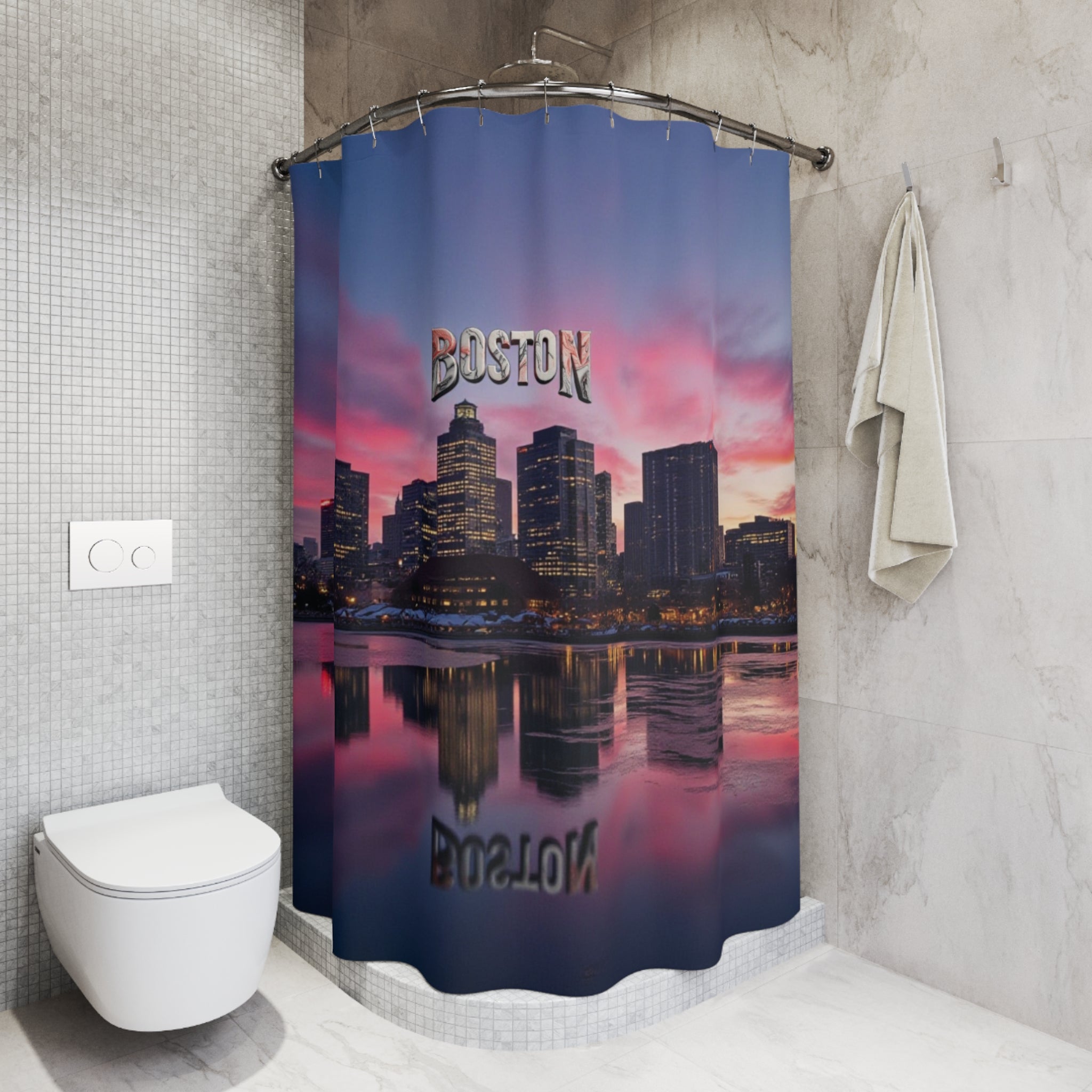 Boston Cityscape Shower Curtain - Urban Home Decor