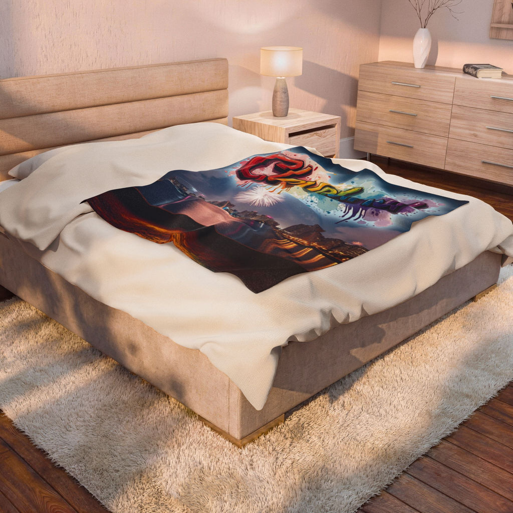 Cleveland Colorful Velveteen Plush Blanket