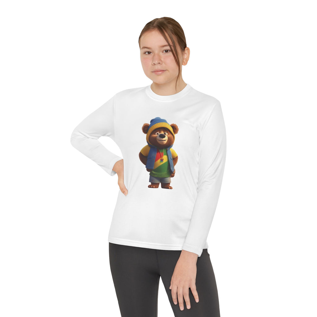 Youth Long Sleeve Tee - Bear Image Gift for Young People 