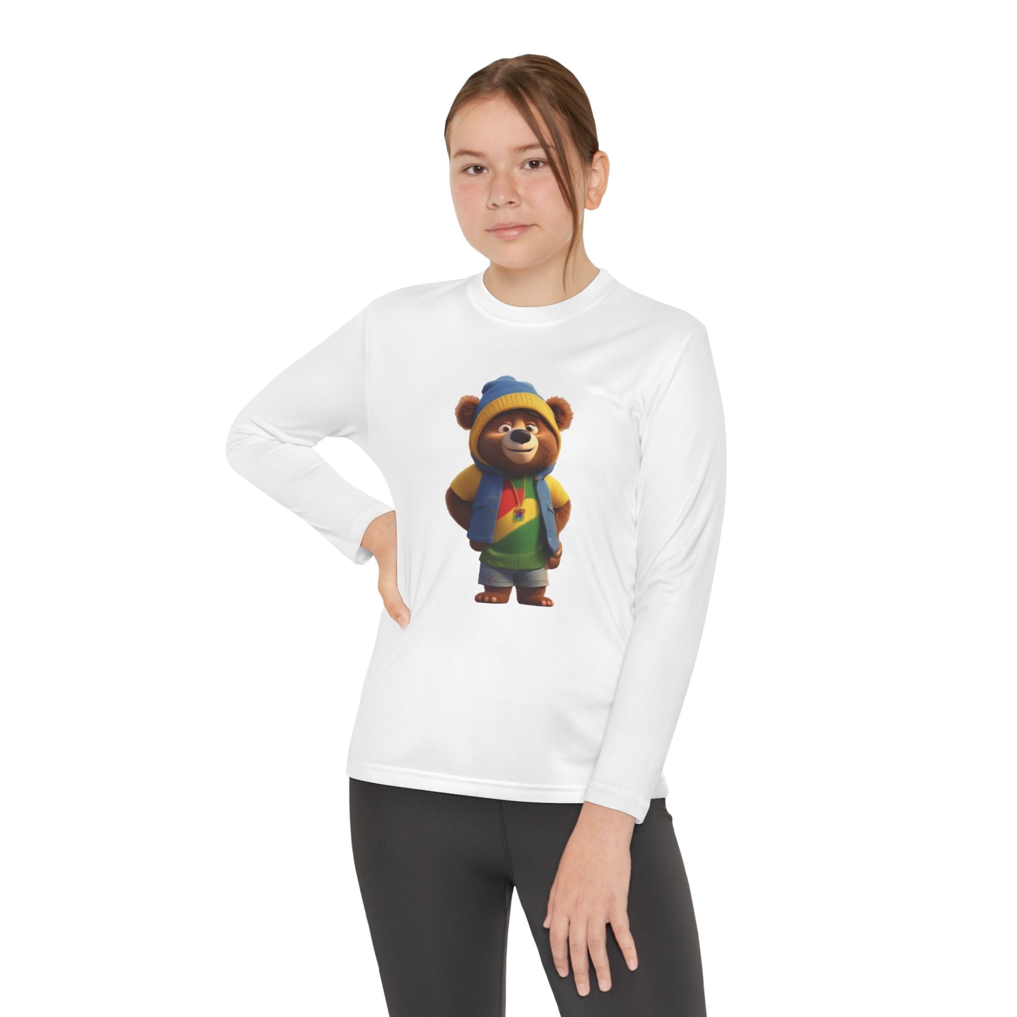 Youth Long Sleeve Tee - Bear Image Gift for Young People 