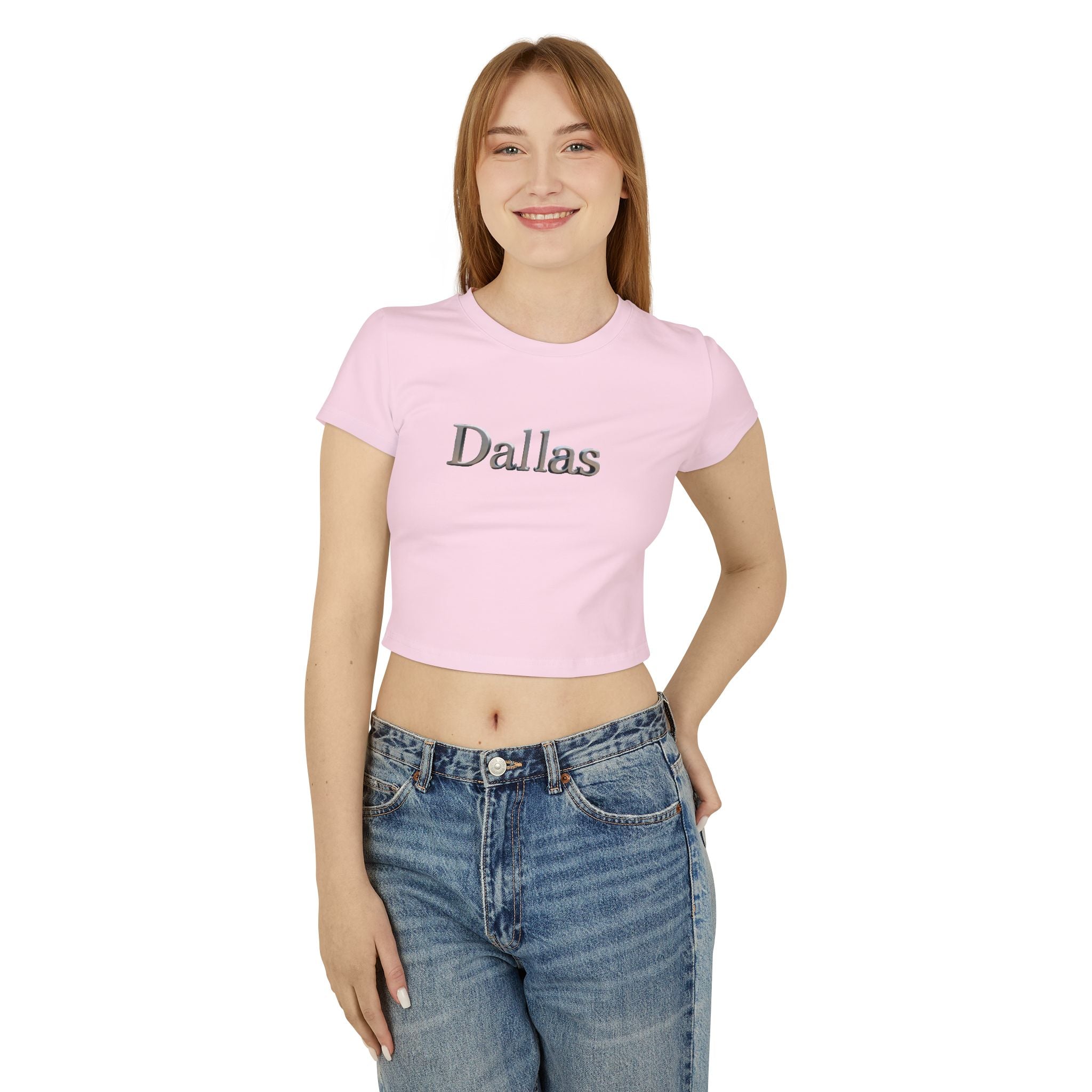 Dallas Women's Baby Tee - Trendy Cropped T-Shirt, Cute Casual Top, Gift for her, Summer Fashion, City Graphic Tee