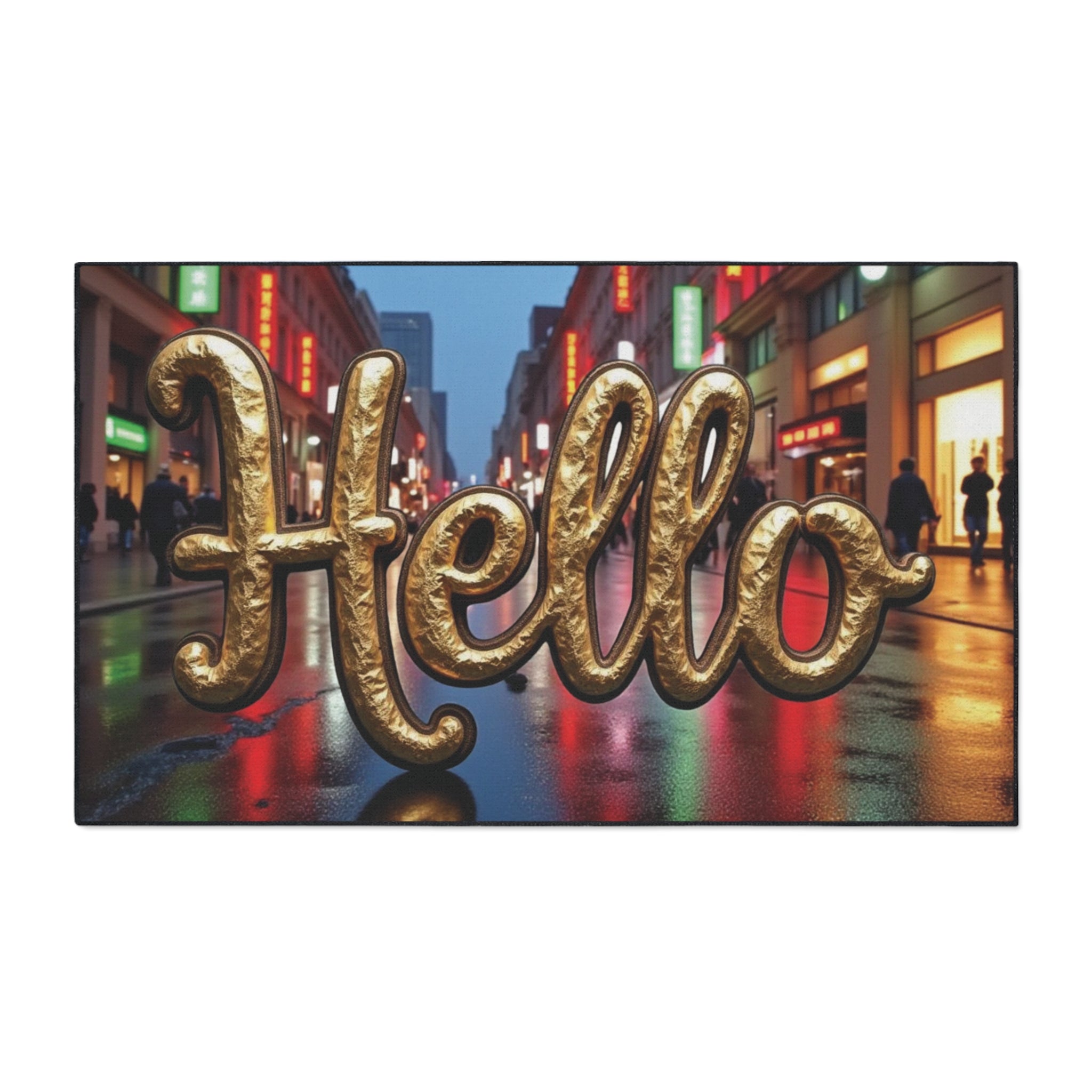 Hello Floor Mat - Heavy Duty Entrance Rug for Home & Office Décor