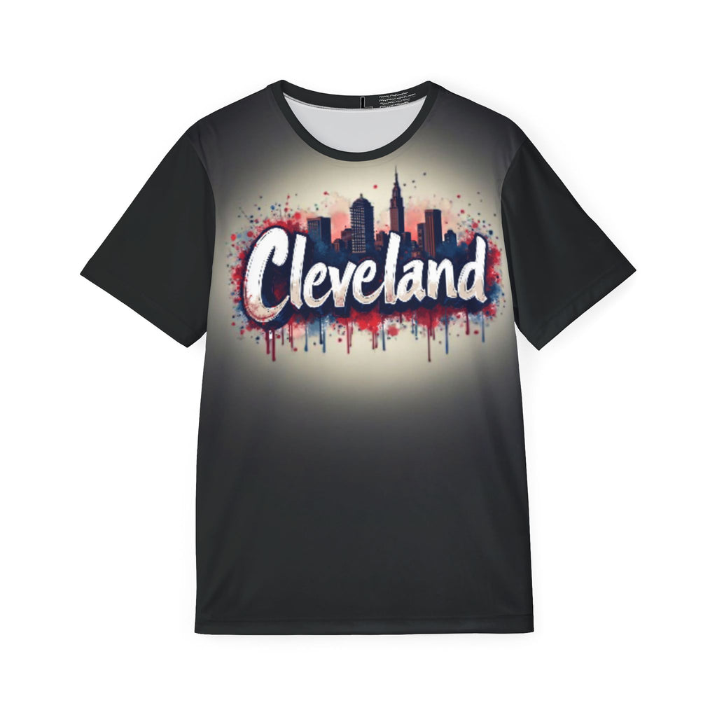Cleveland Skyline Sports Jersey — Men’s Athletic Tee with Graffiti Script
