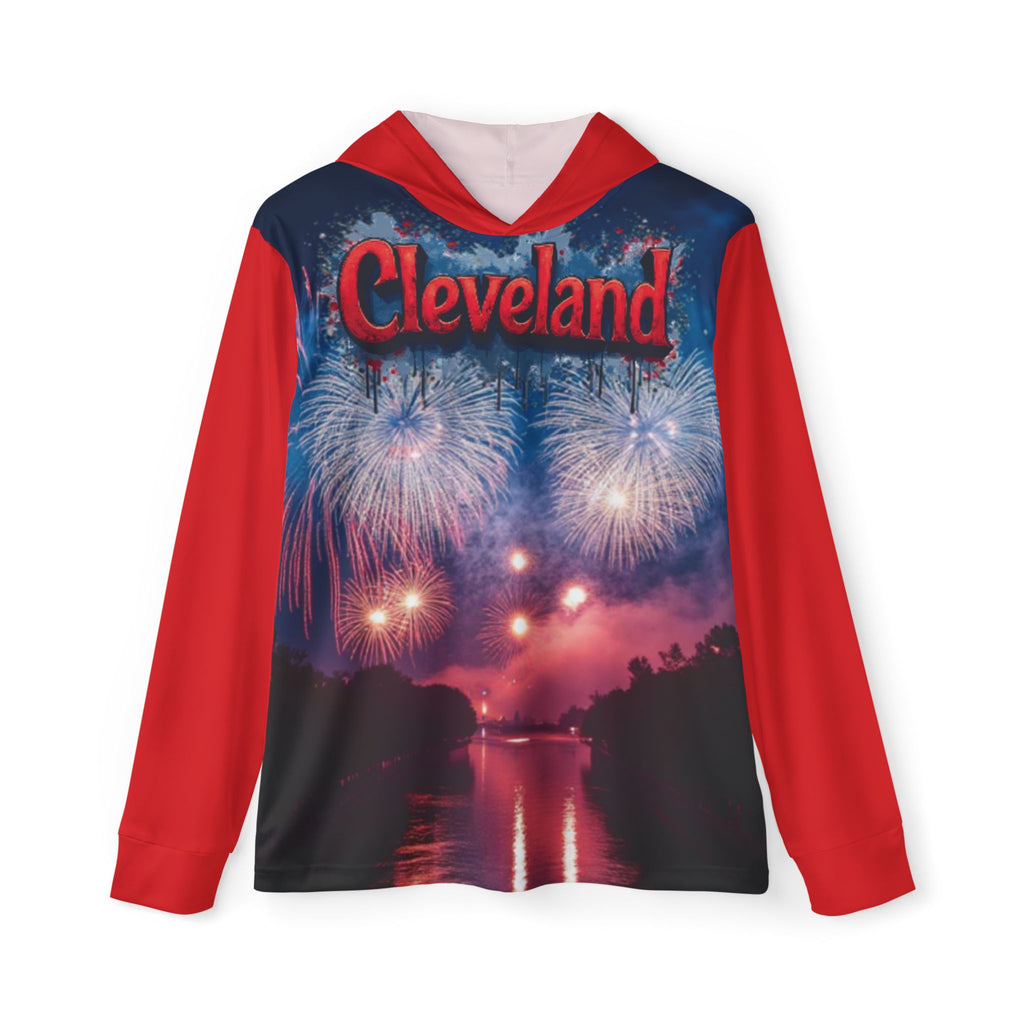 Cleveland Fireworks Hoodie — Men’s Red Sports Warmup Pullover