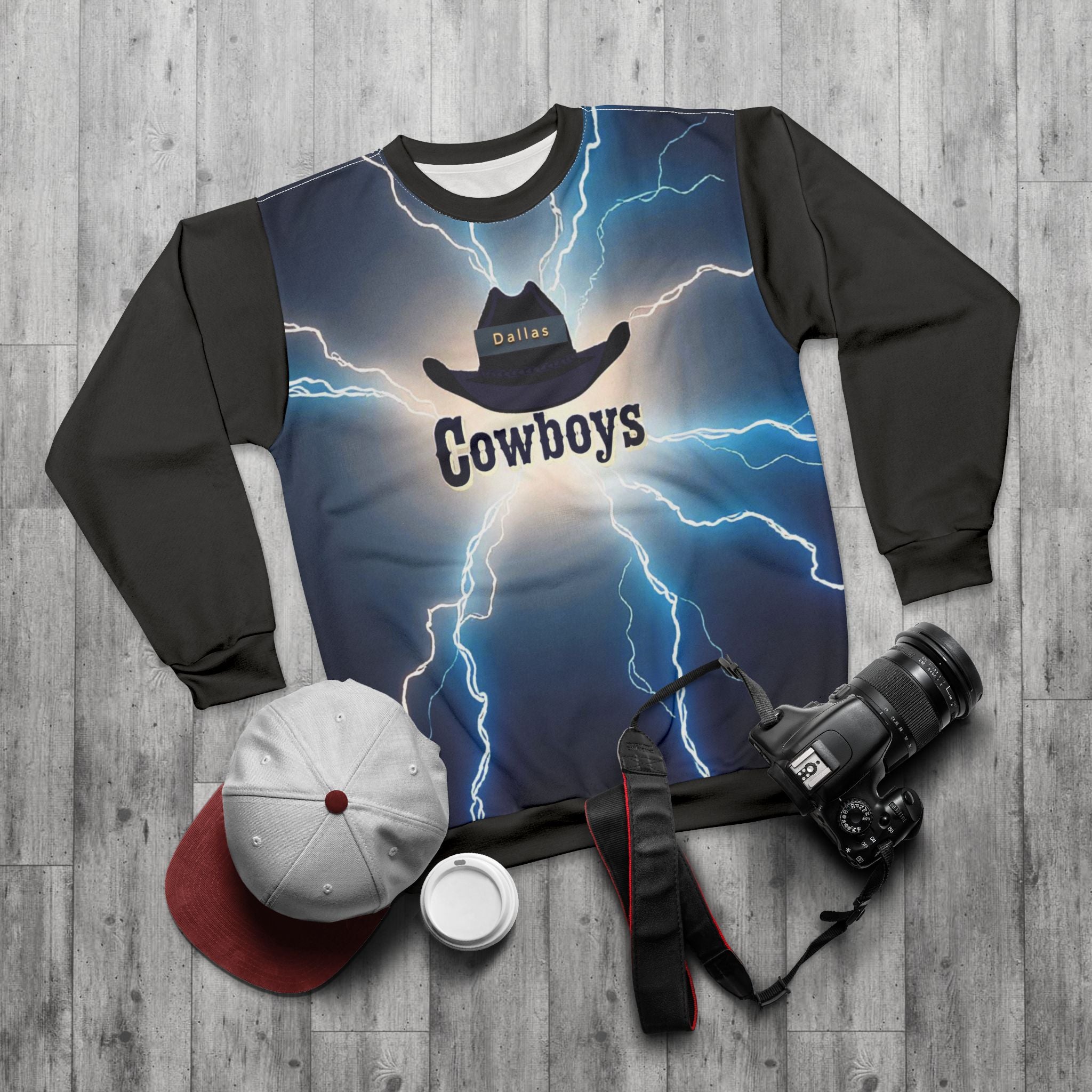 Cowboys Lightning Unisex Sweatshirt, , Gift Cozy Casual Wear,Outfit,Sweatshirt 